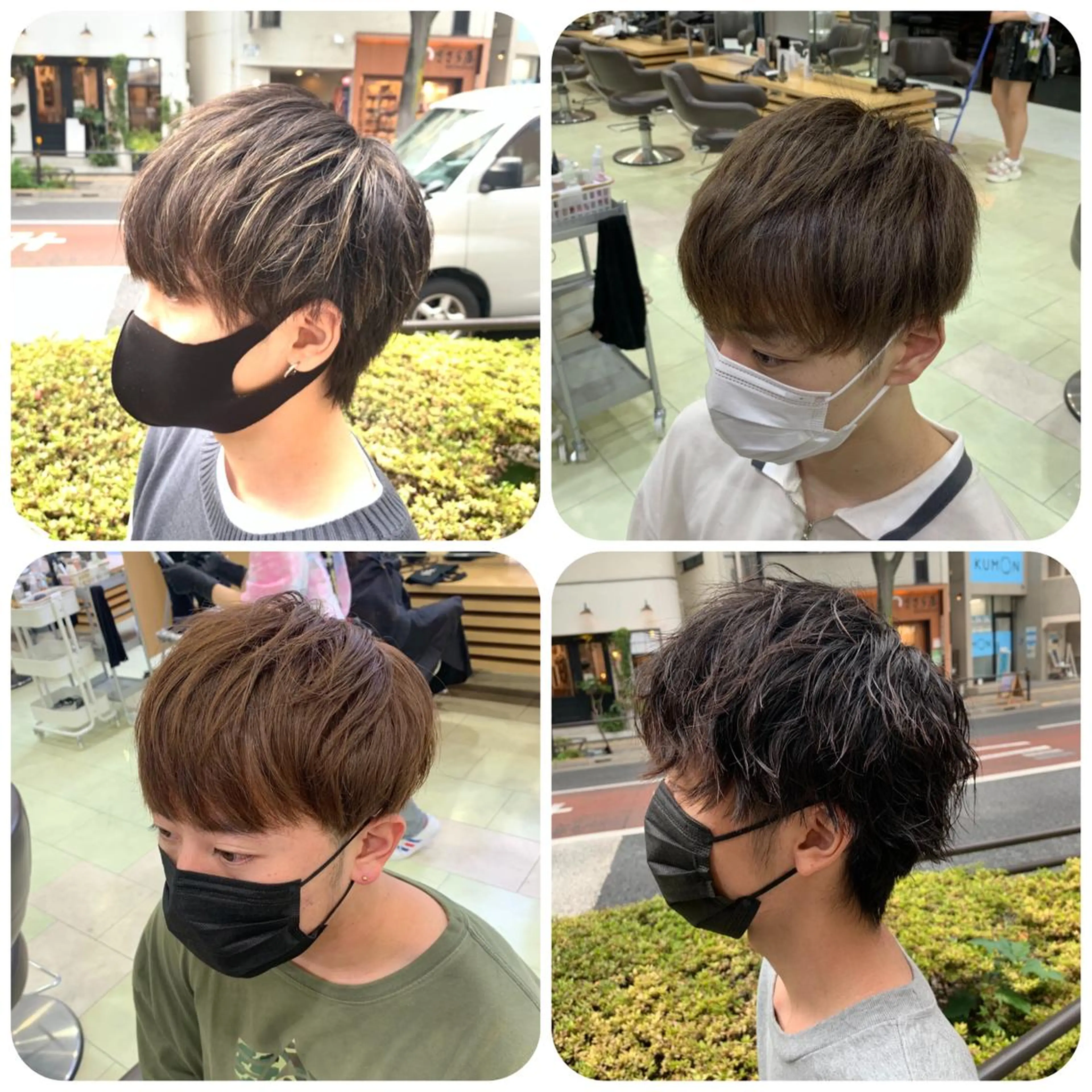 カラー メンズ カット ヘアカラー ﾎｯﾄﾍﾟｯﾊﾟｰ に移行中【かな】のヘアスタイル