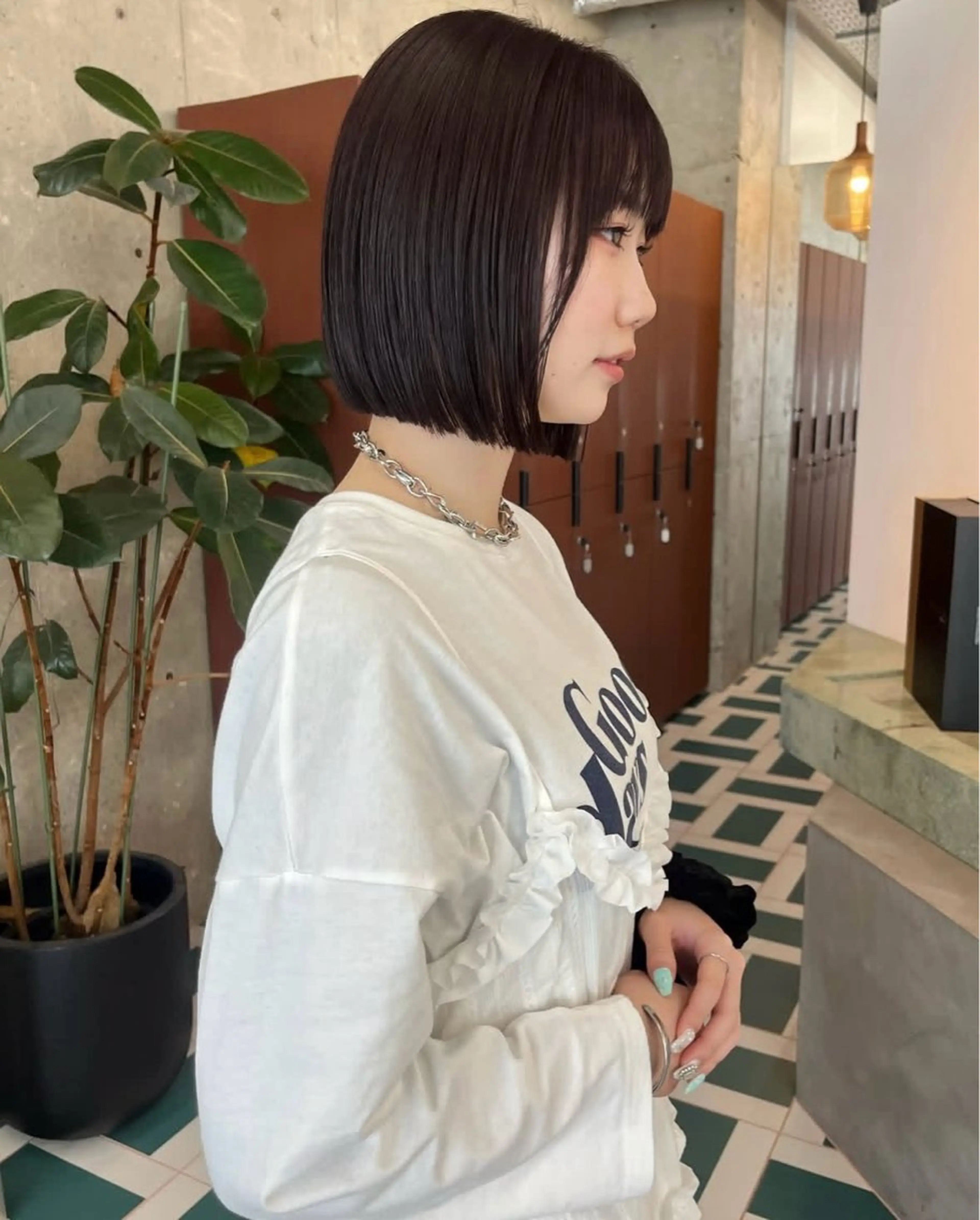 カラー ひかり/透明感カラー /インナー/ボブのヘアスタイル