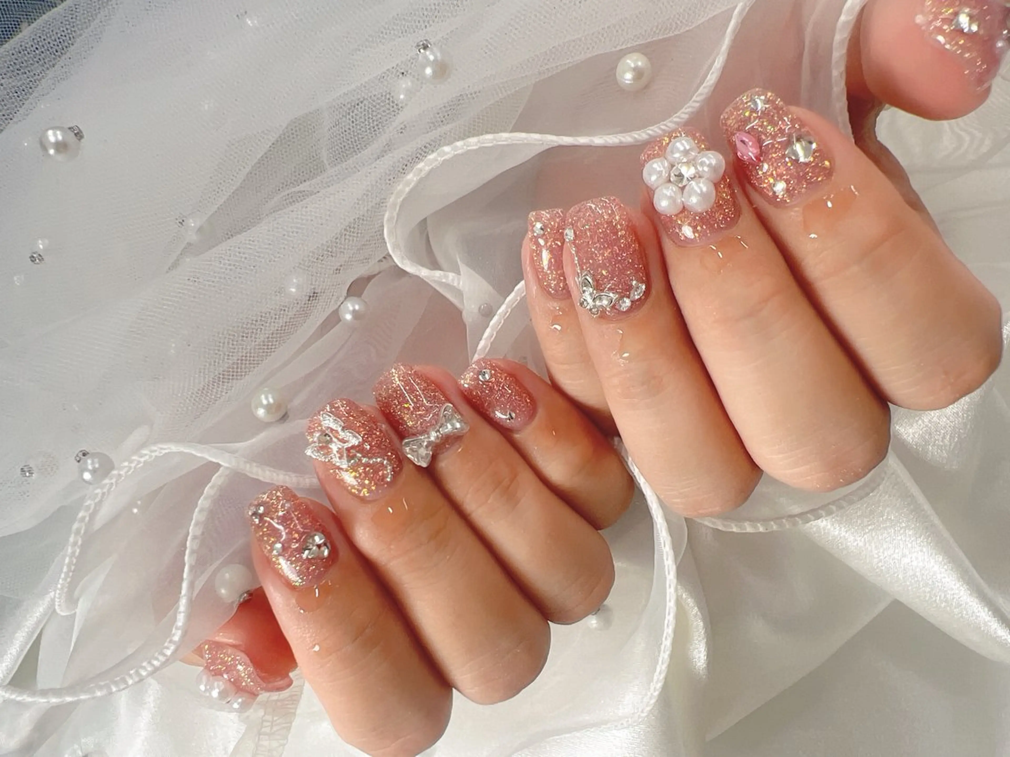 ネイル フラッシュネイル ワンカラーネイル ハンドネイル bijou nails所属・bijou nails　蓮のネイルデザイン