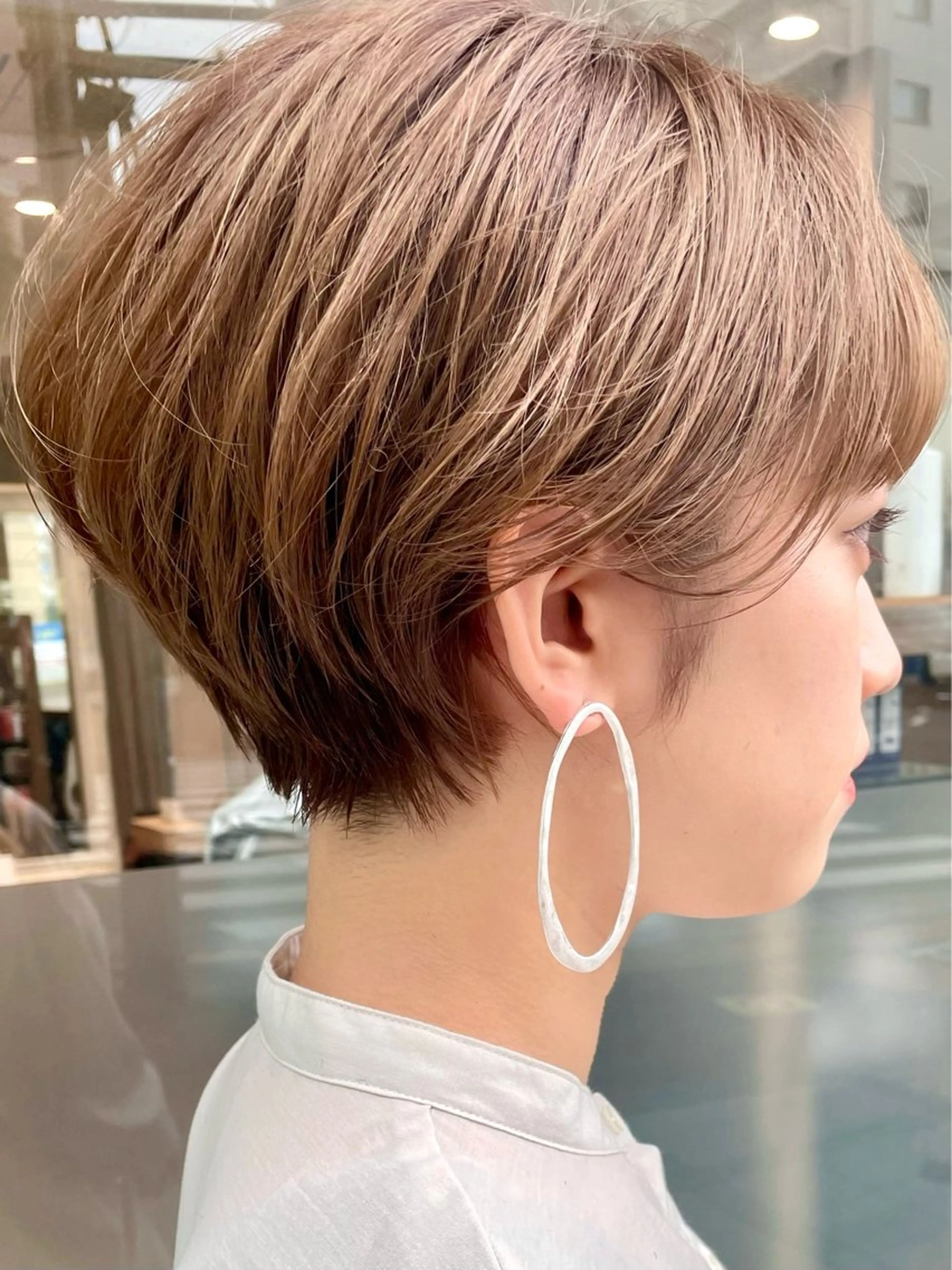 ショート ショートボブ 丸みショート ボブ ショートヘア レイヤー/韓国/ 顔周り/しんやのヘアスタイル