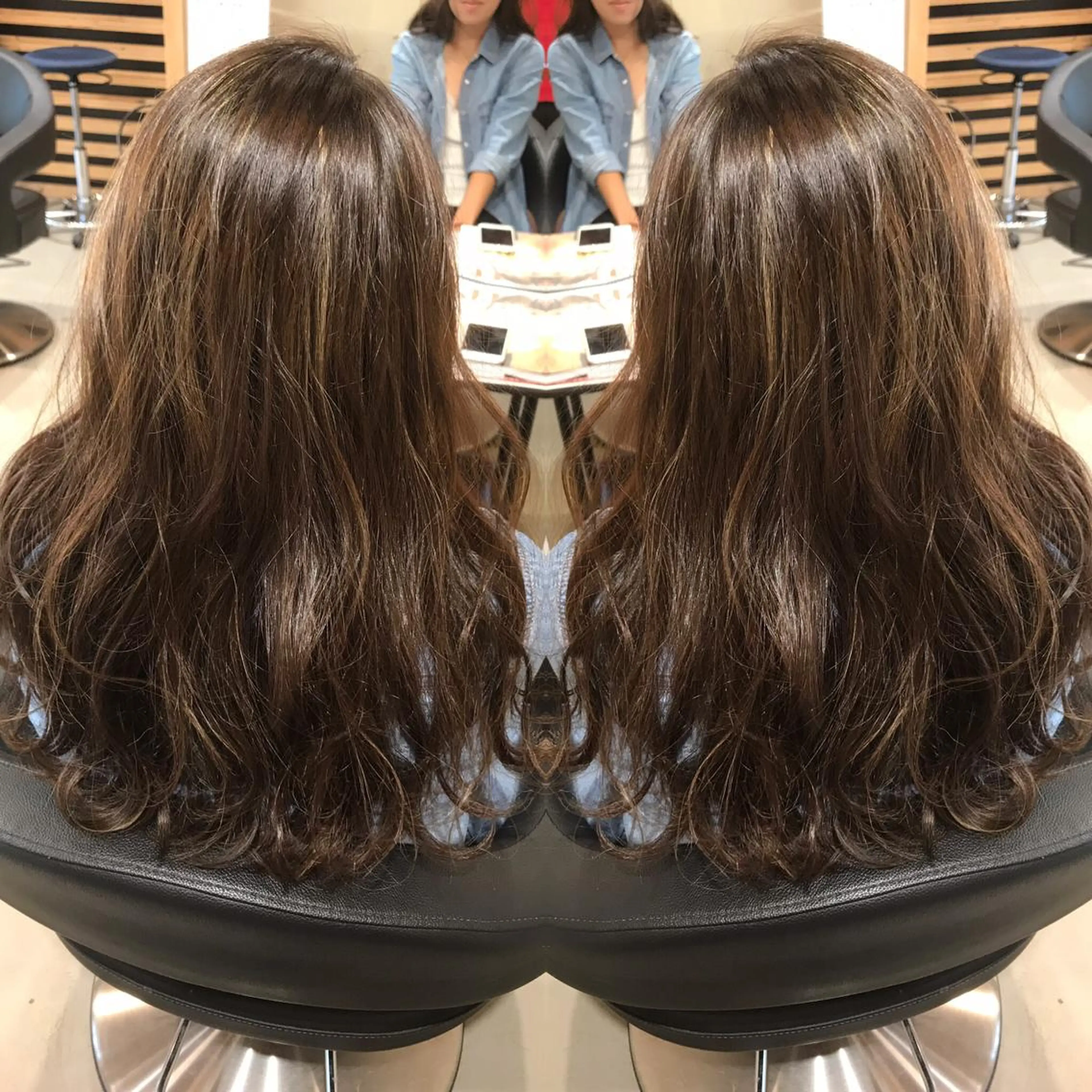 ミディアム カラー グレージュ ハイライトカラー ハイライト カット ヘアカラー 大久保 隆蔵のヘアスタイル