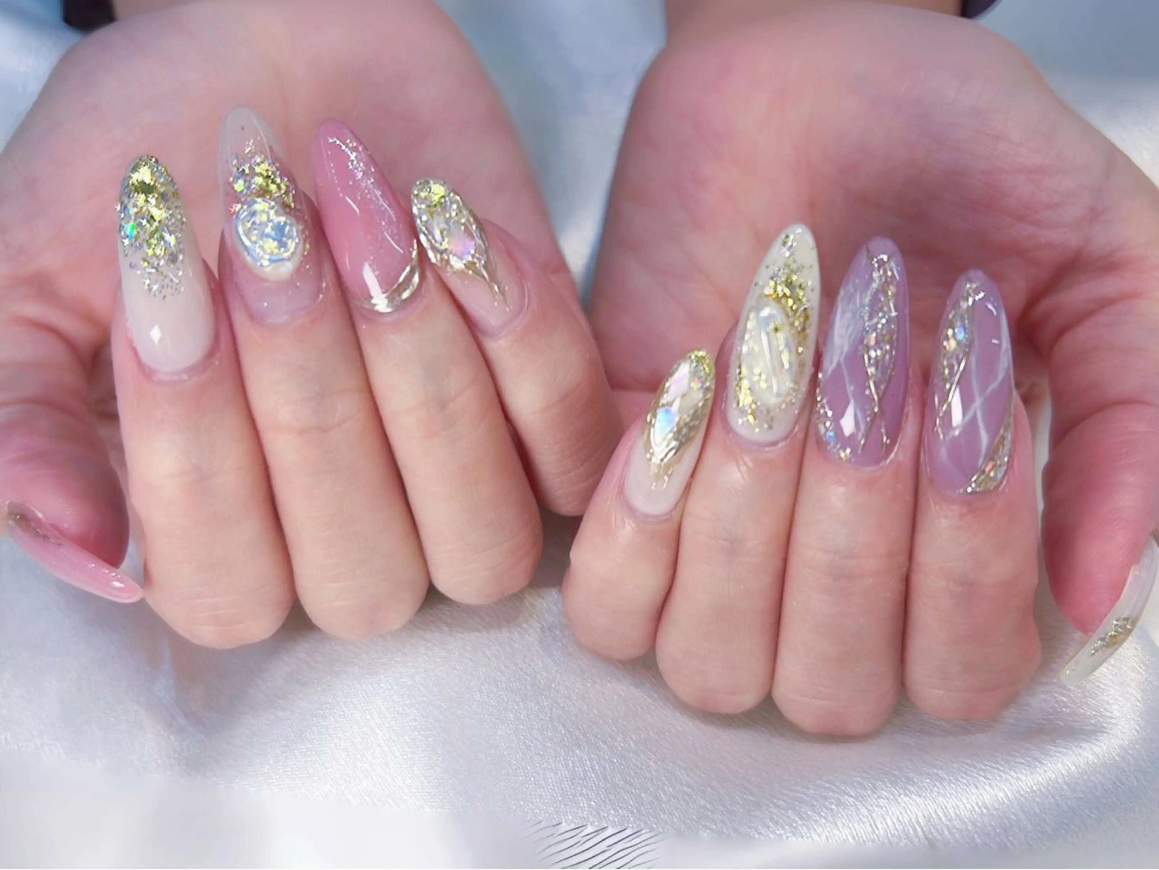 ネイル アートネイル べっ甲ネイル チークネイル 長さ出し フットネイル ハンドネイル ハンドケア ラッキーネイルサロン 西川口東口店のネイルデザイン