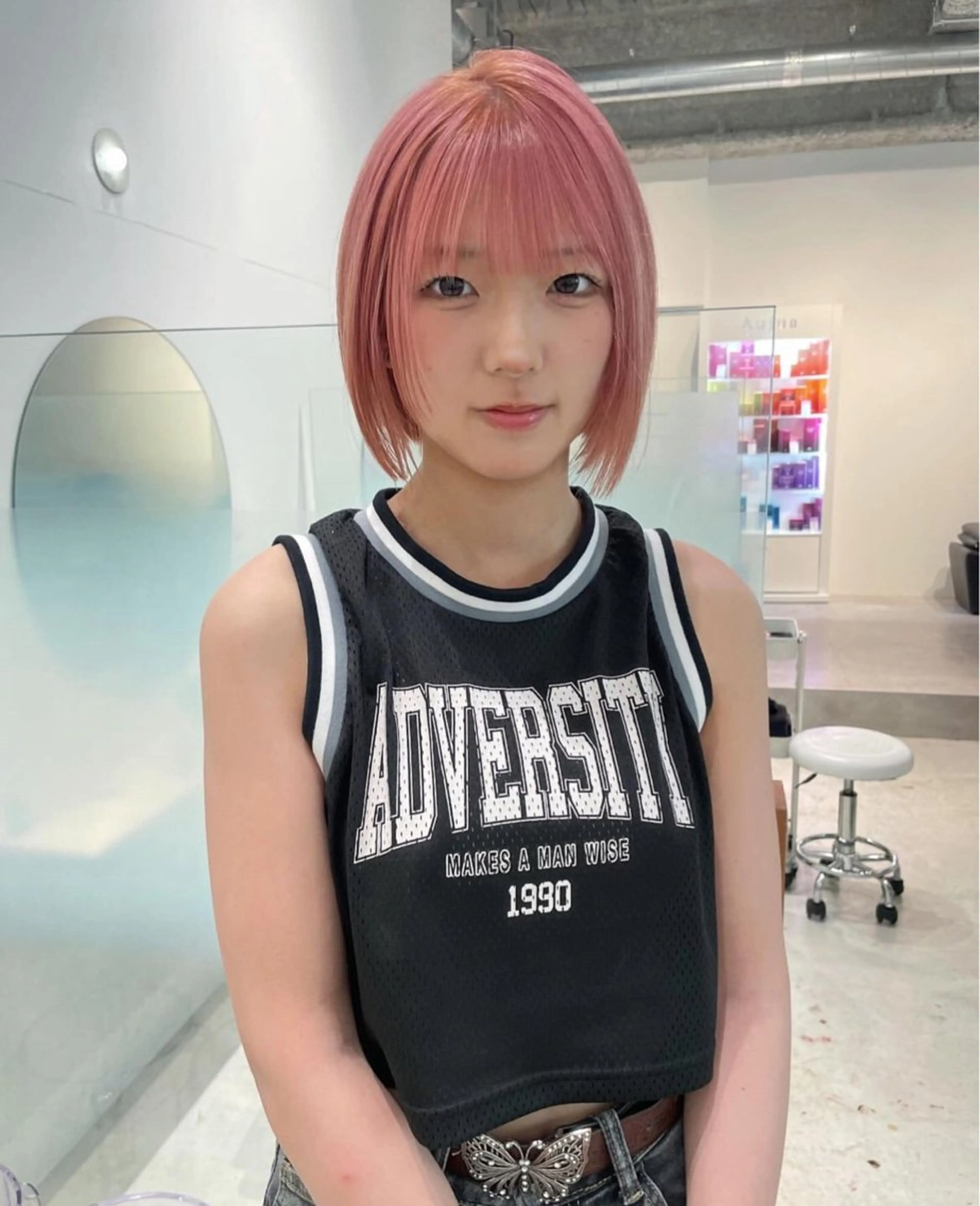 ショート カラー 🎀優姫 🎀 韓国レイヤーのヘアスタイル