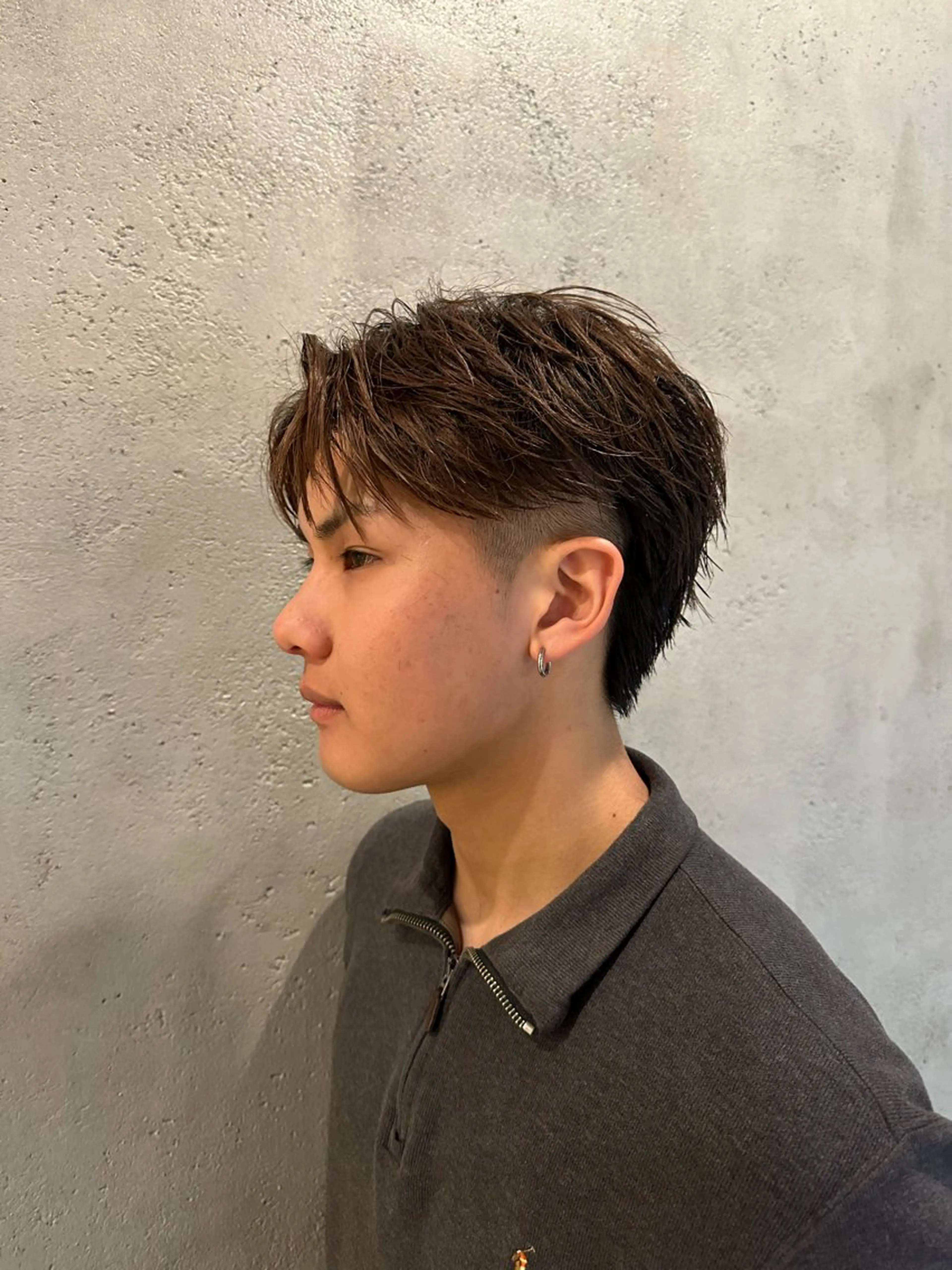 メンズ アップバング メンズパーマ カット ヘアカラー 溜 一太のヘアスタイル