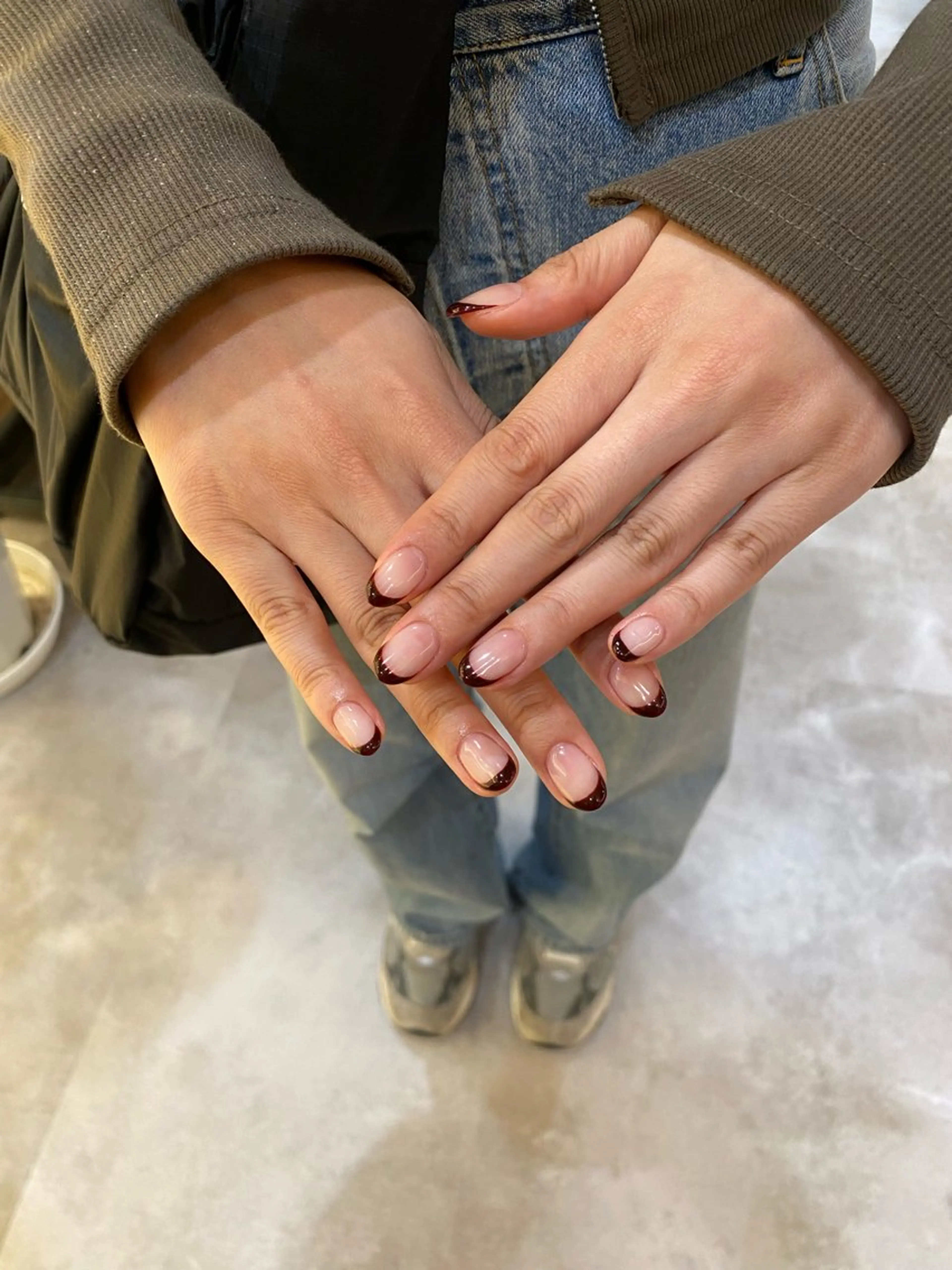 ネイル ボルドー フレンチネイル Mao ♡のネイルデザイン