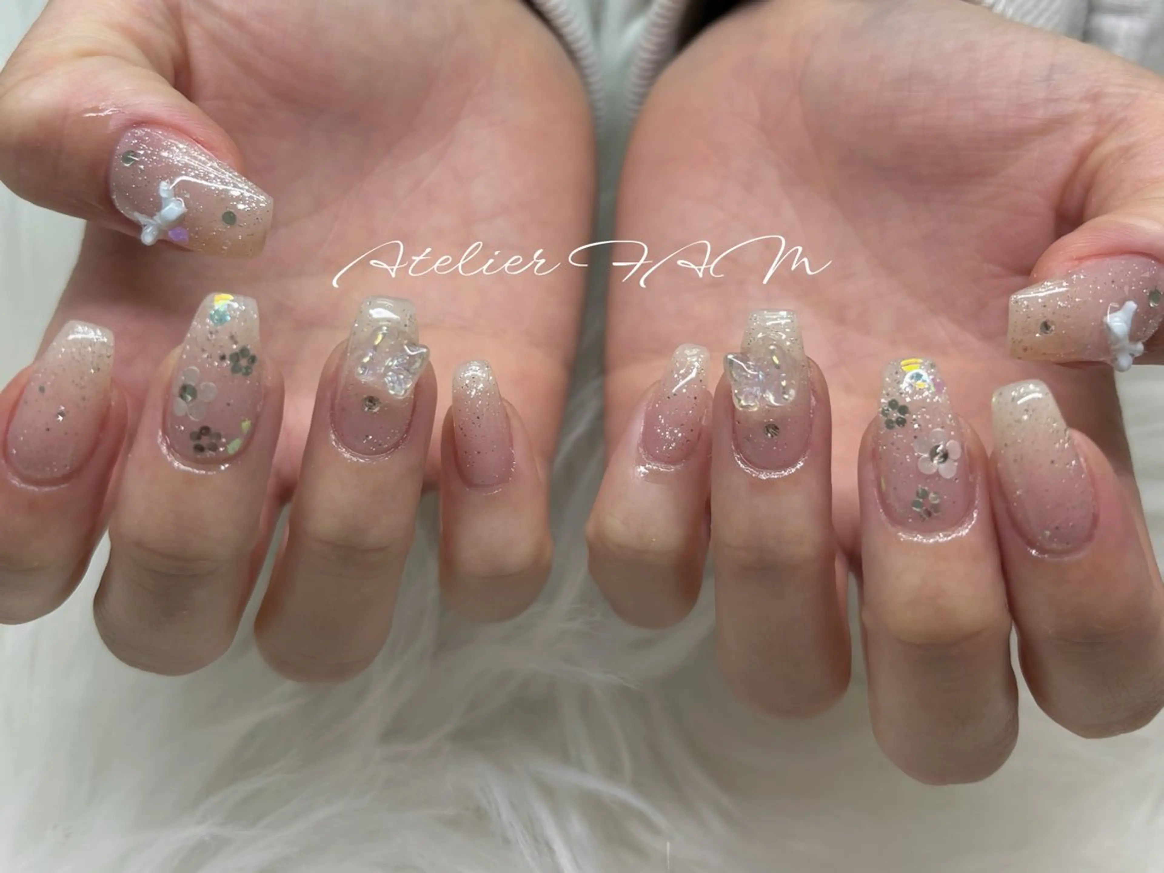 セミロング ハンドネイル nail&eyelashsalon atelier fam上本町店所属・アトリエ FAMのネイルデザイン