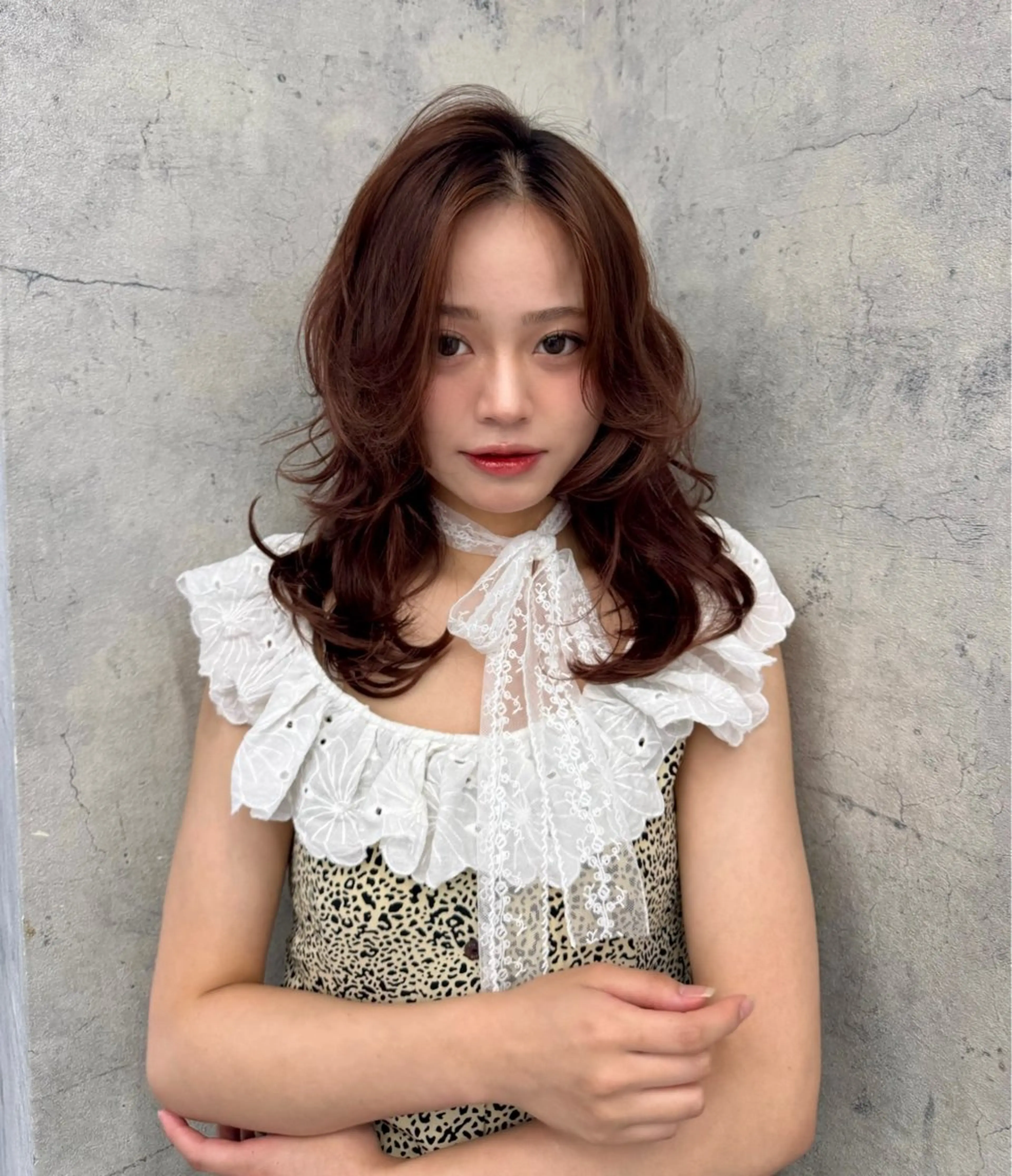 ミディアム カラー カット ヘアカラー トリートメント ハイトーン/レイヤー 💜Akaneのヘアスタイル