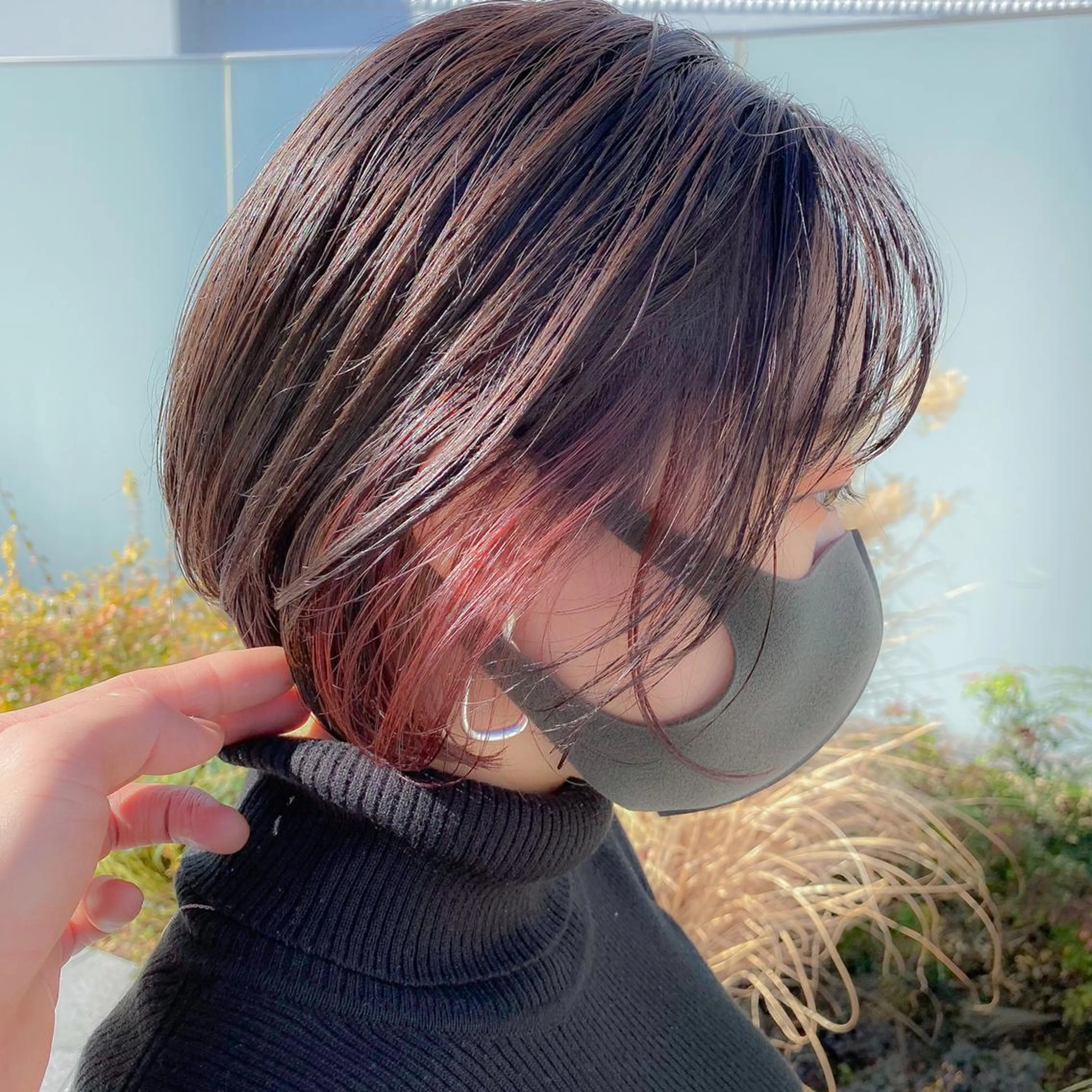 ショート カラー たぴ。ぱつっとボブ /暖色艶カラー🍒のヘアスタイル