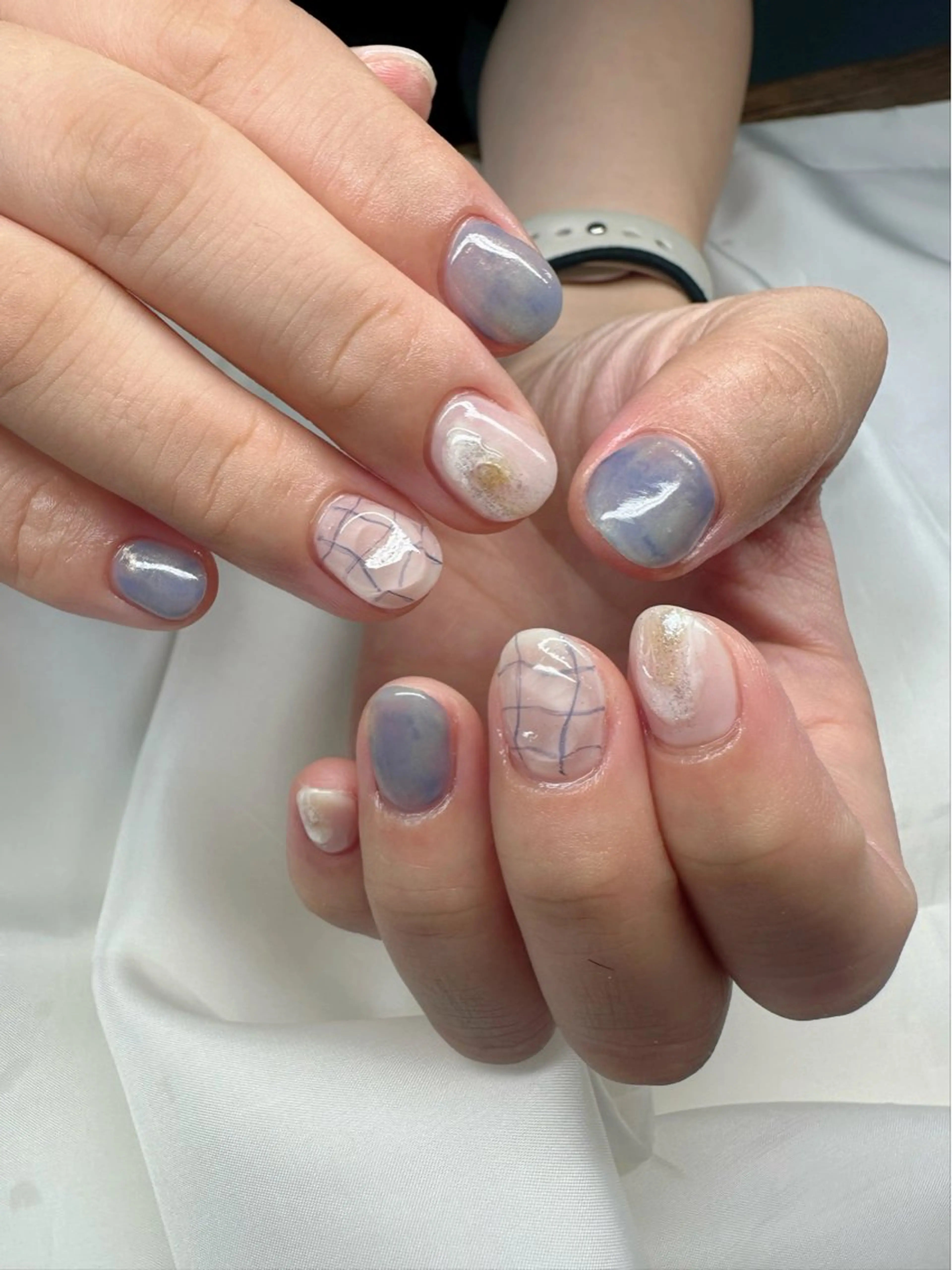 ネイル オーロラネイル クリアネイル 卒業式 氷ネイル・うるうるネイル 韓国ネイル 🪞KAPE NAIL 🪞のネイルデザイン