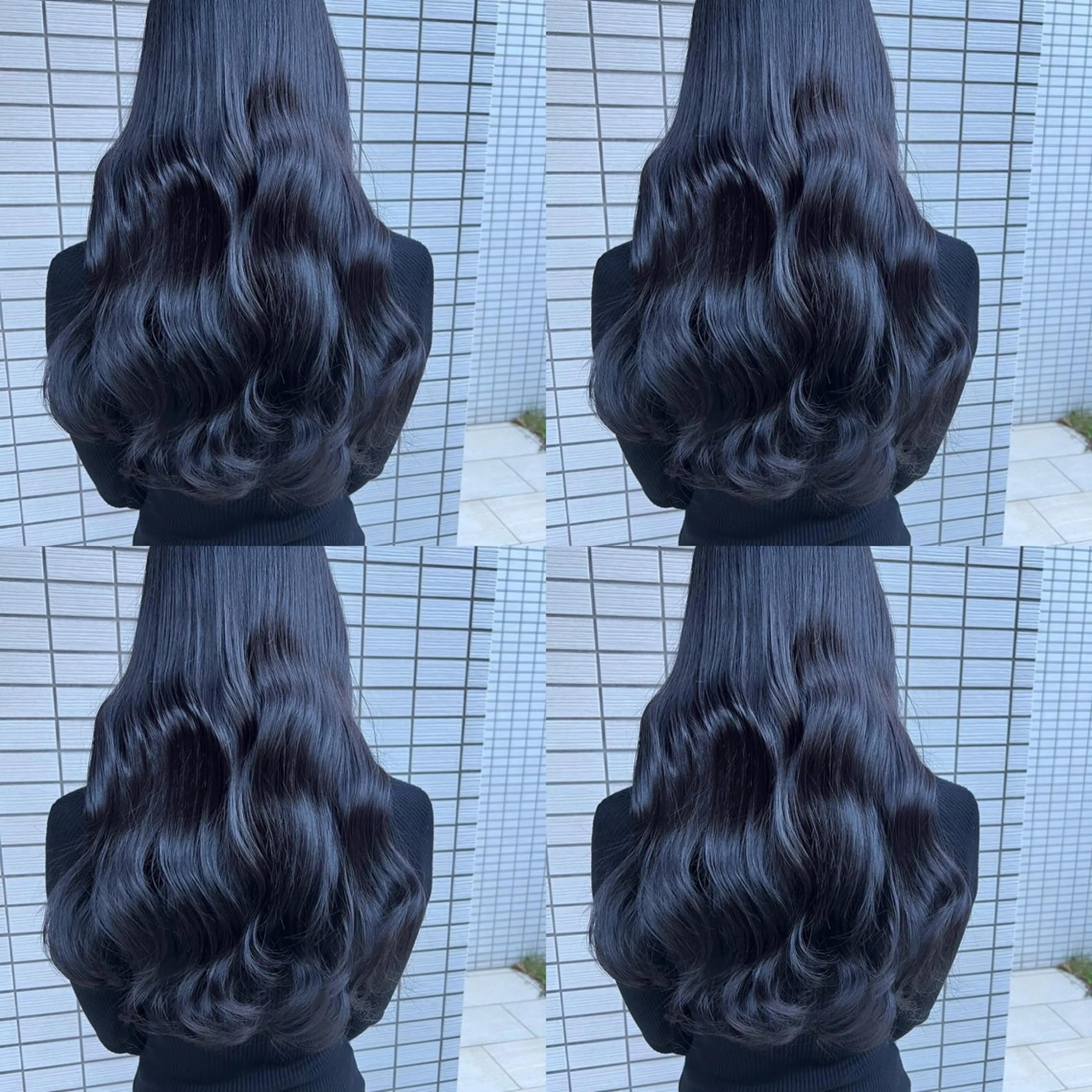 セミロング カラー 黒髪 ブルーカラー ブルーブラック ヘアカラー トリートメント 💎透明感カラー特化 💎TAISEIのヘアスタイル