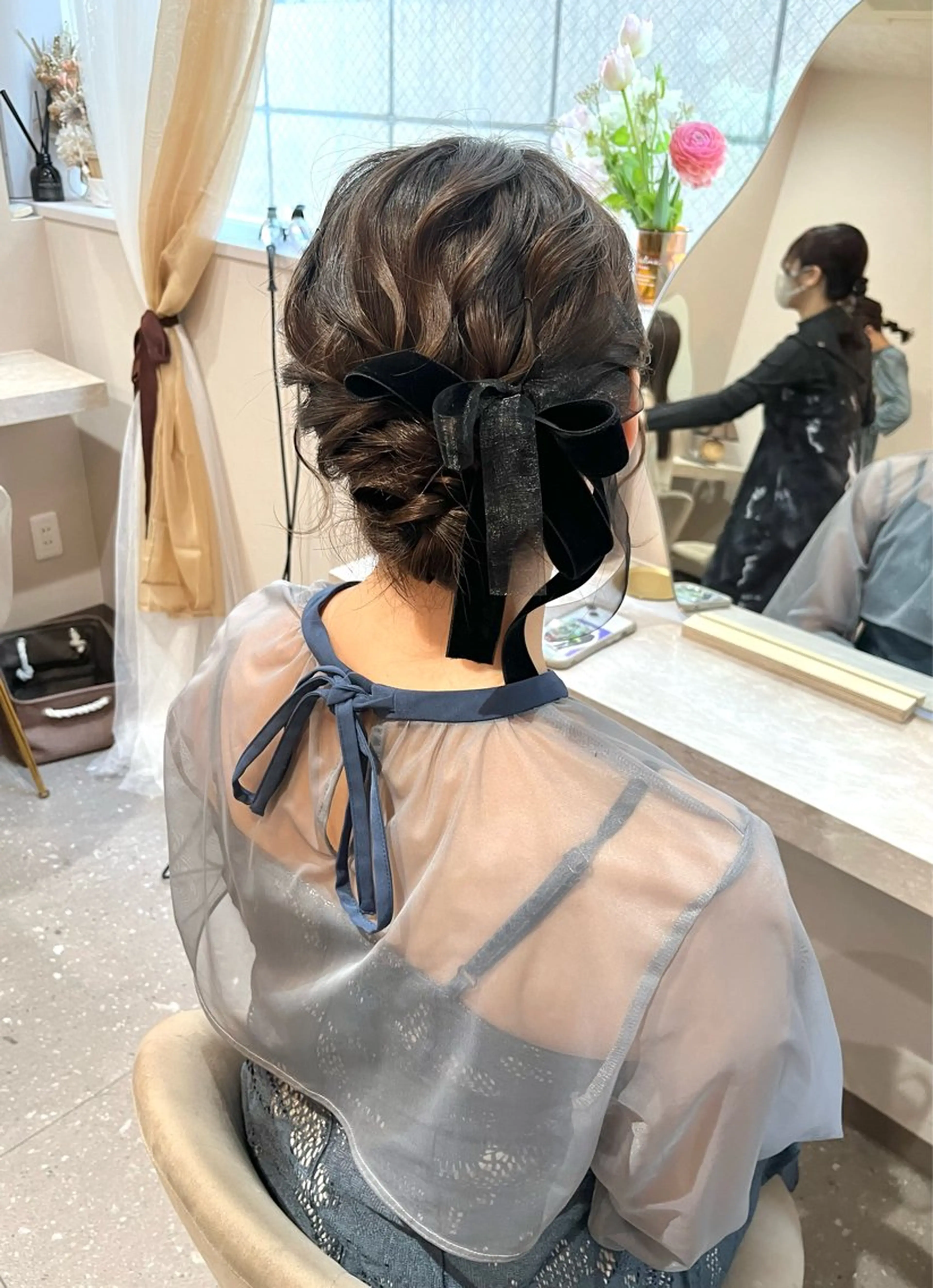 セミロング ヘアアレンジ ヘアセット Mila Akariのヘアスタイル