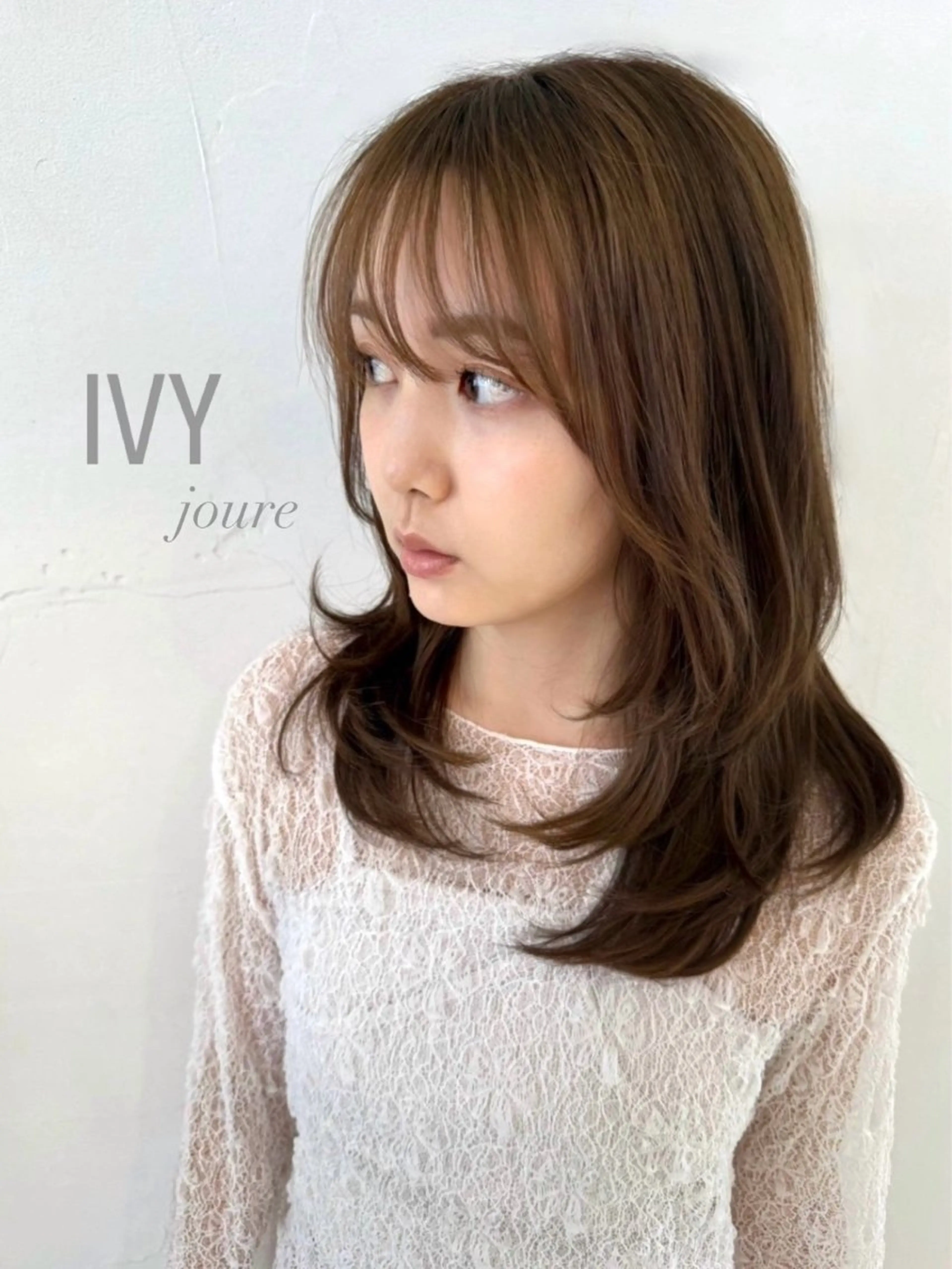 ミディアム カット ヘアカラー トリートメント ヘッドスパ IVY joure Suzu.のヘアスタイル