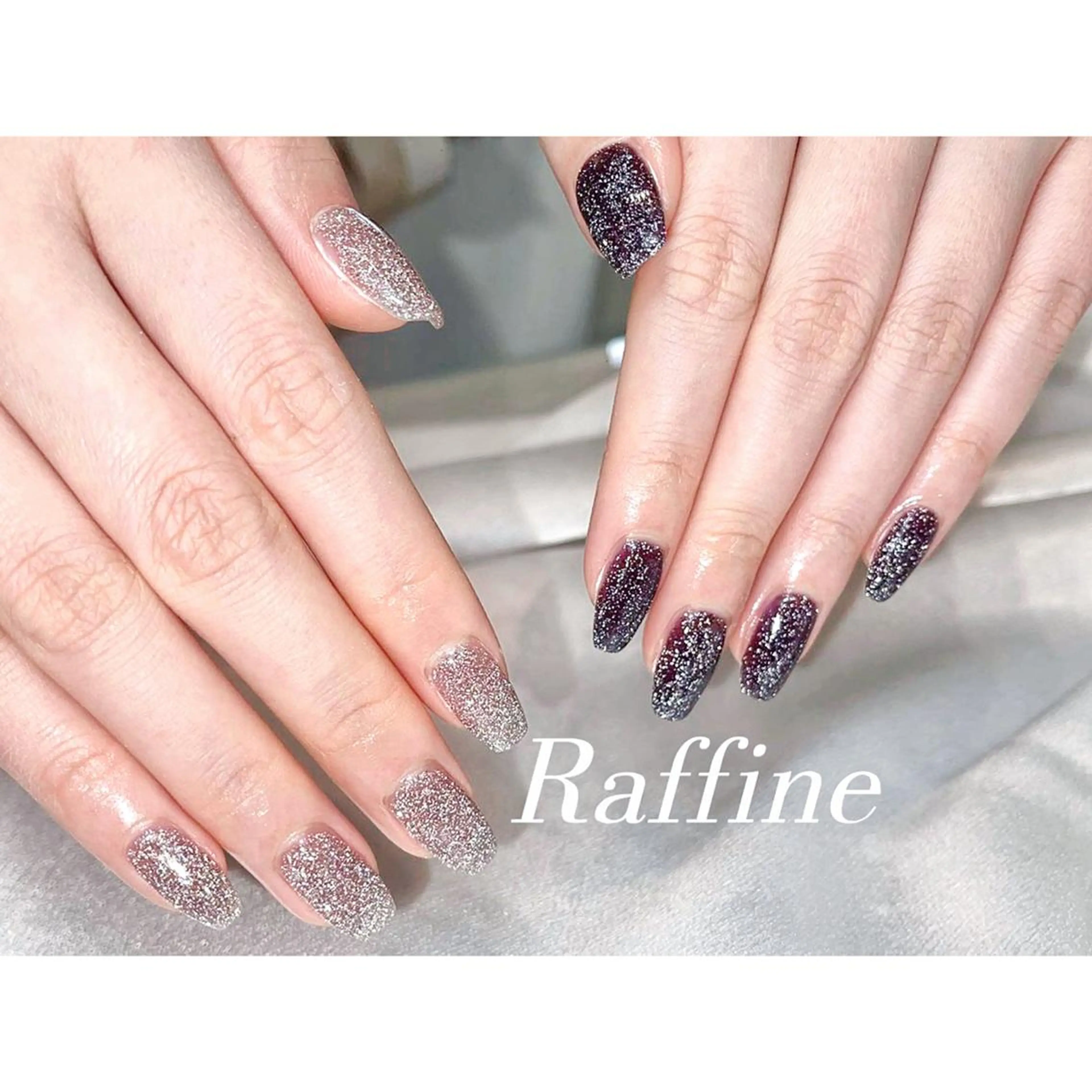 ネイル RAFFINE 月🦋🩵のネイルデザイン