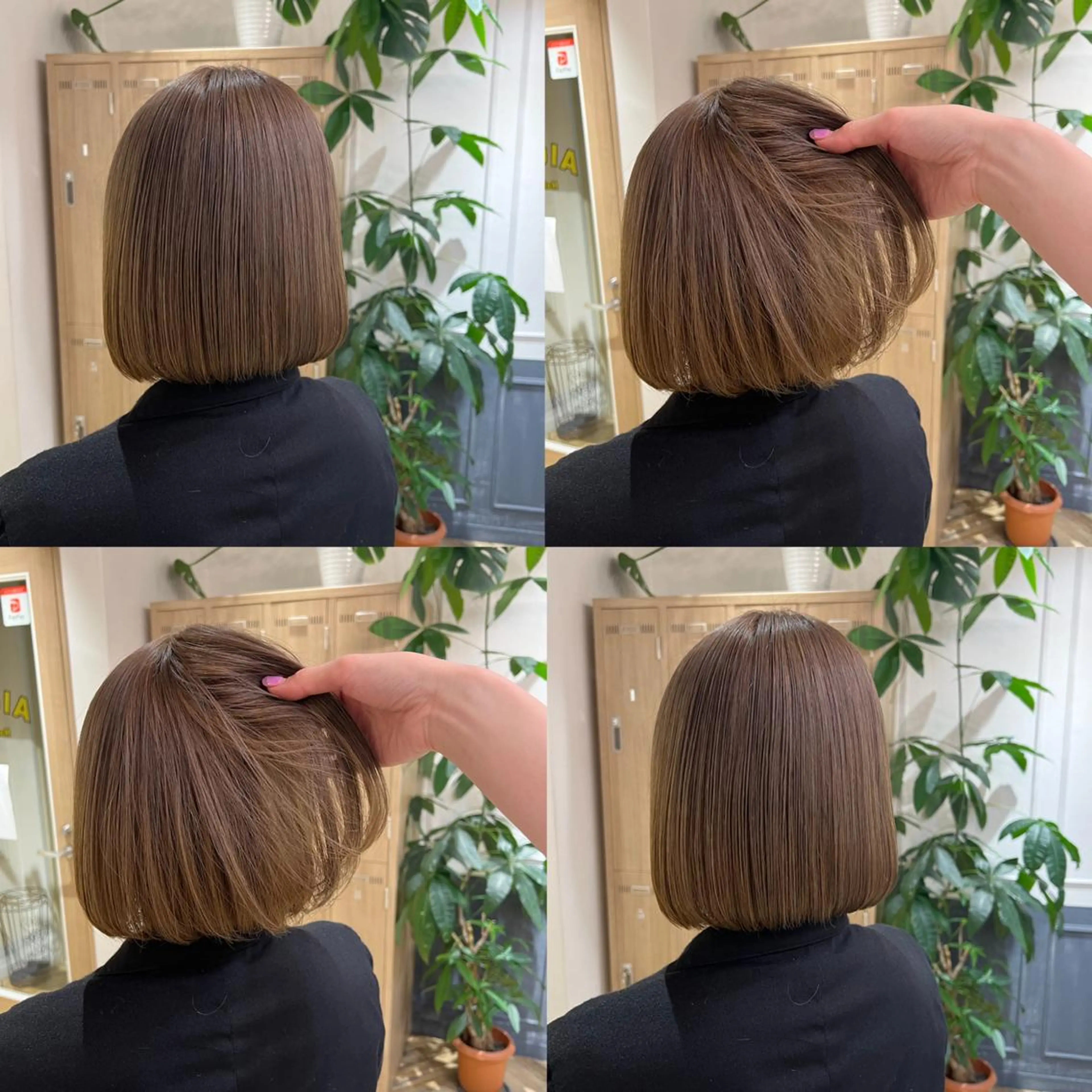 ミディアム カラー ベージュカラー ブリーチ ブラウンカラー ブラウンベージュ 艶カラー/韓国顔周り 🎀mamiのヘアスタイル