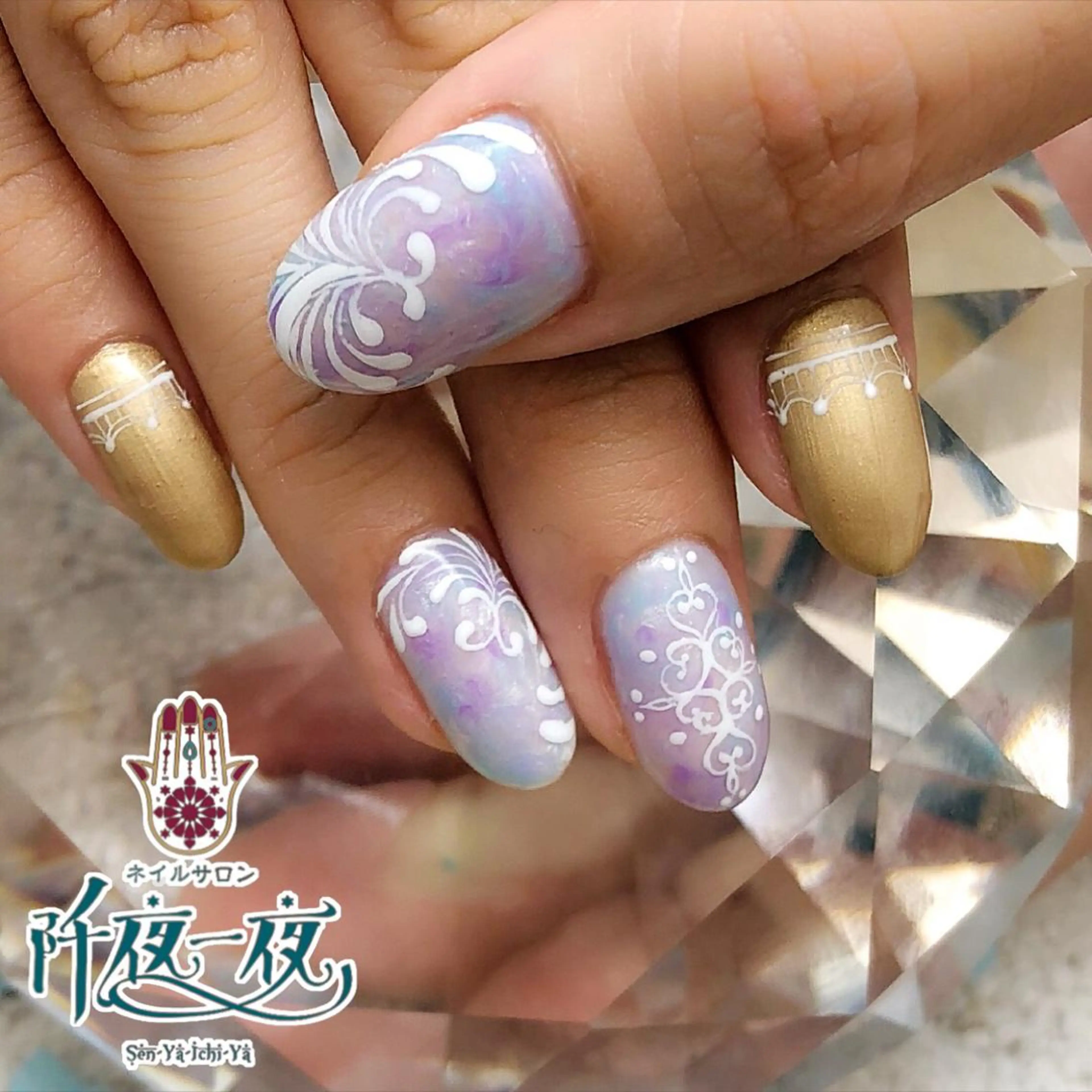 ネイル ブライダルネイル 六本木ネイル阡夜一夜 当日＆持ち込み歓迎のネイルデザイン