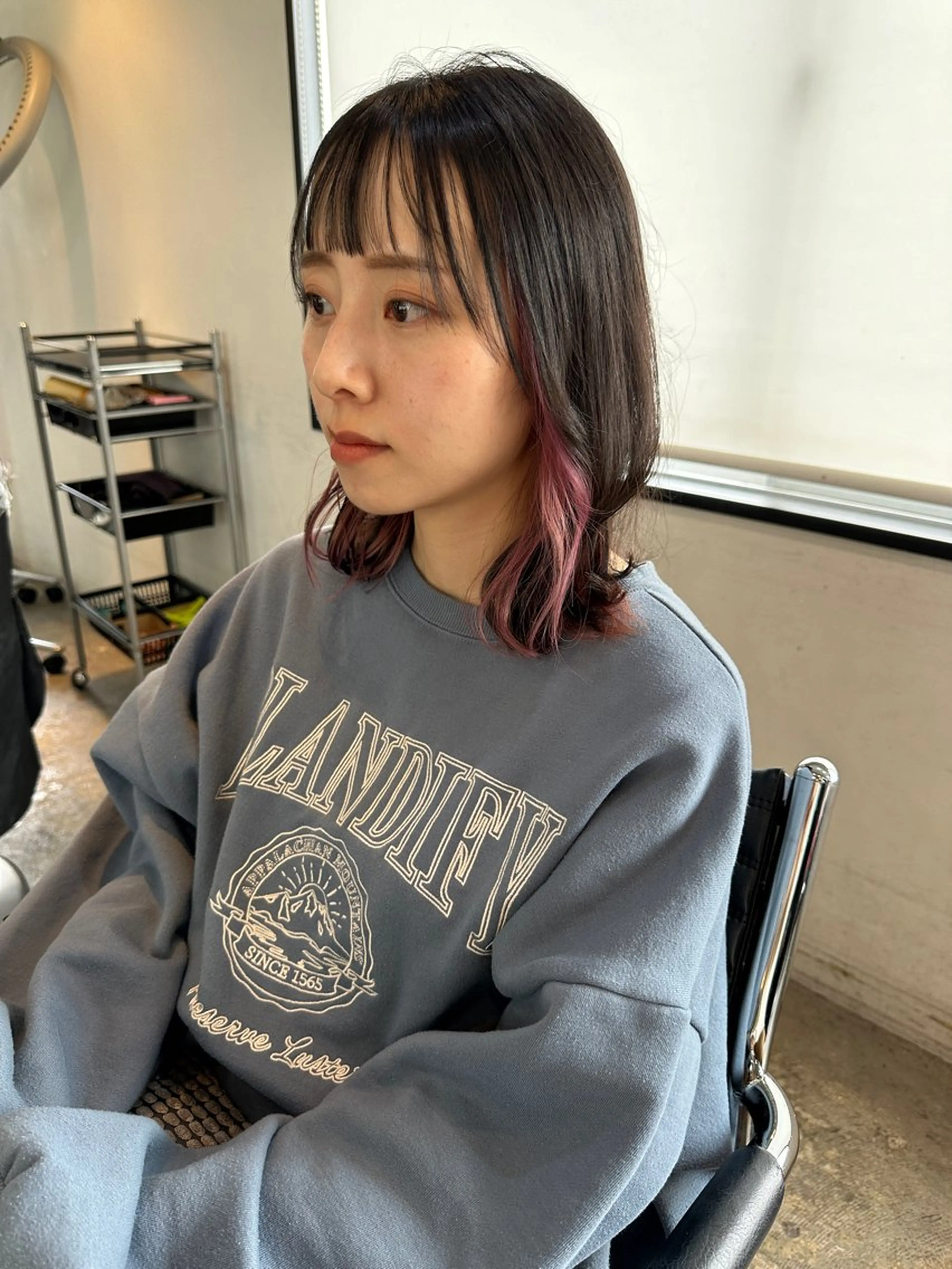 ショート カラー ヘアアレンジ ラベンダーカラー ピンクカラー ピンクラベンダー stylist/蛯谷 珠里のヘアスタイル