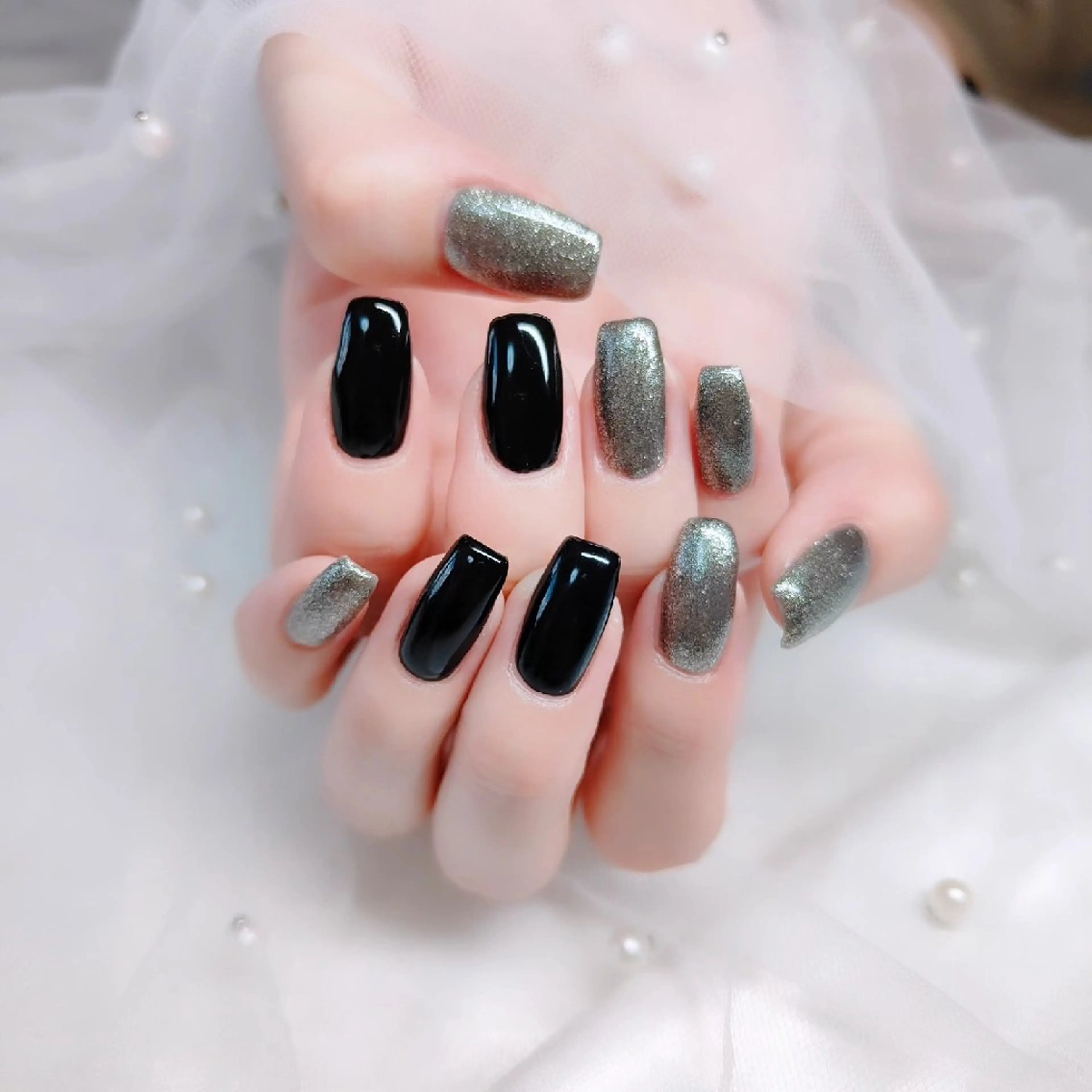 ネイル ラメ(グリッター) ハンドネイル CLEAR NAILのネイルデザイン