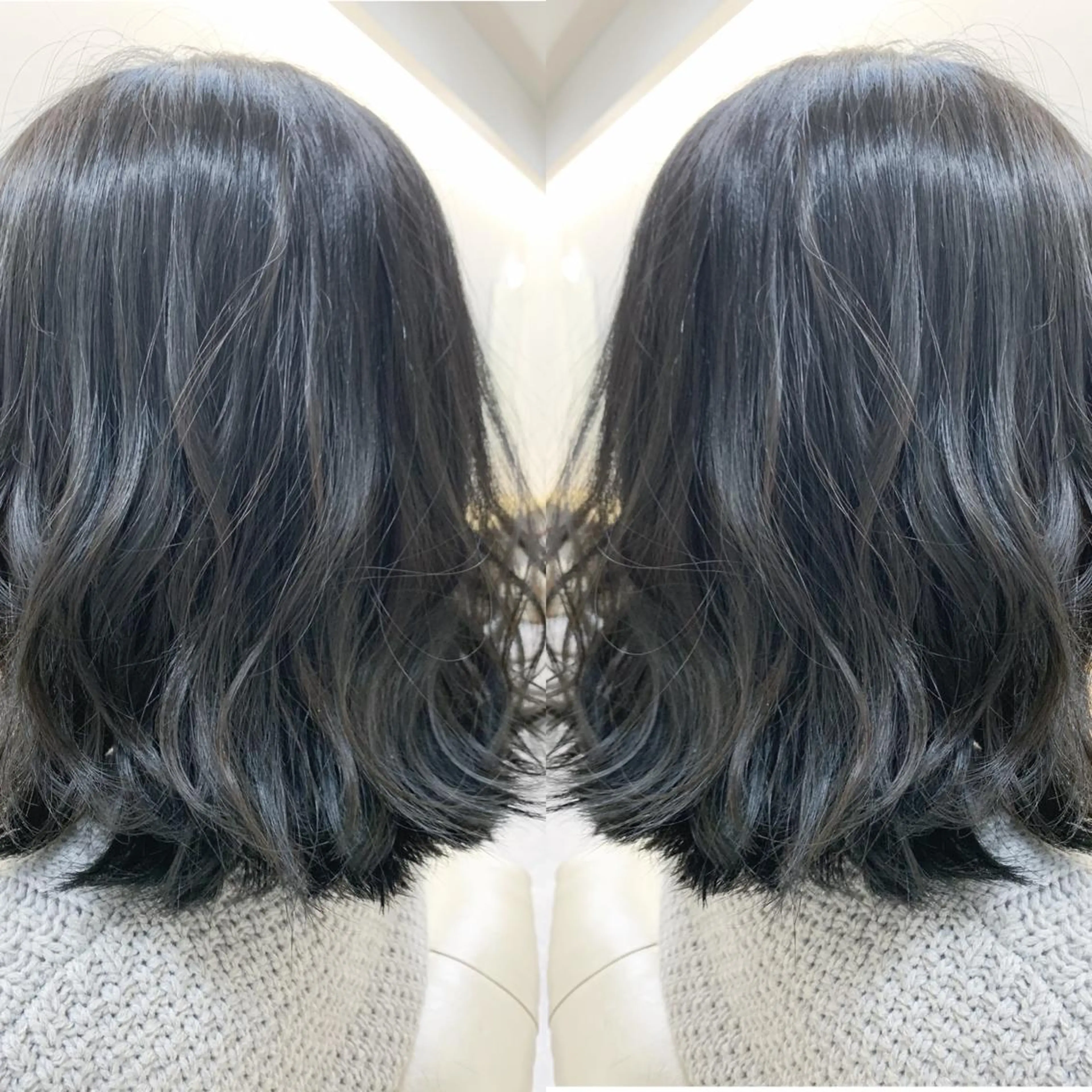 ミディアム カット ヘアカラー H所属・H (エイチ) 烏丸御池店のヘアスタイル