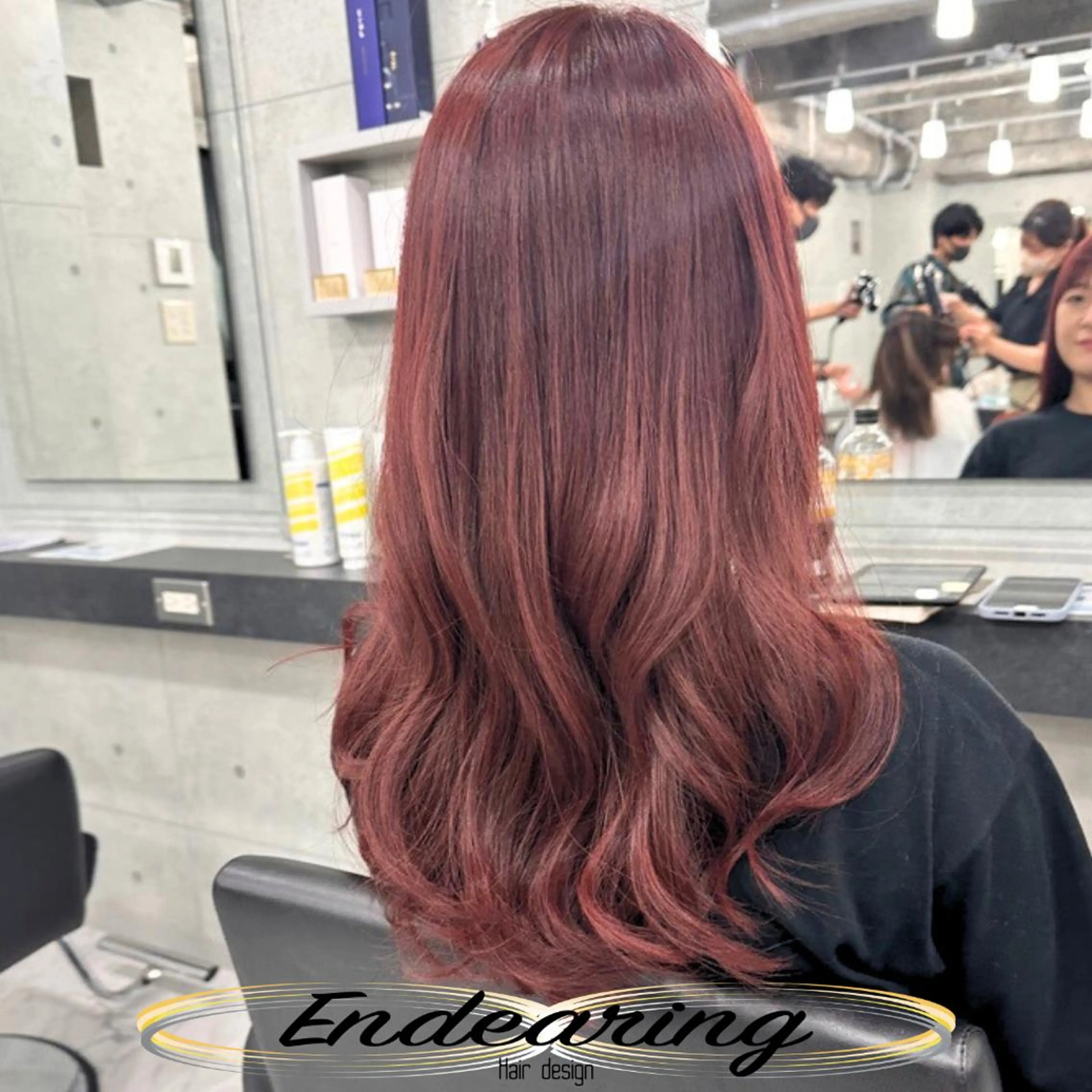 カラー 透明感カラー ピンクカラー ヘアカラー トリートメント Endearing 銀座/レイヤーカットのヘアスタイル