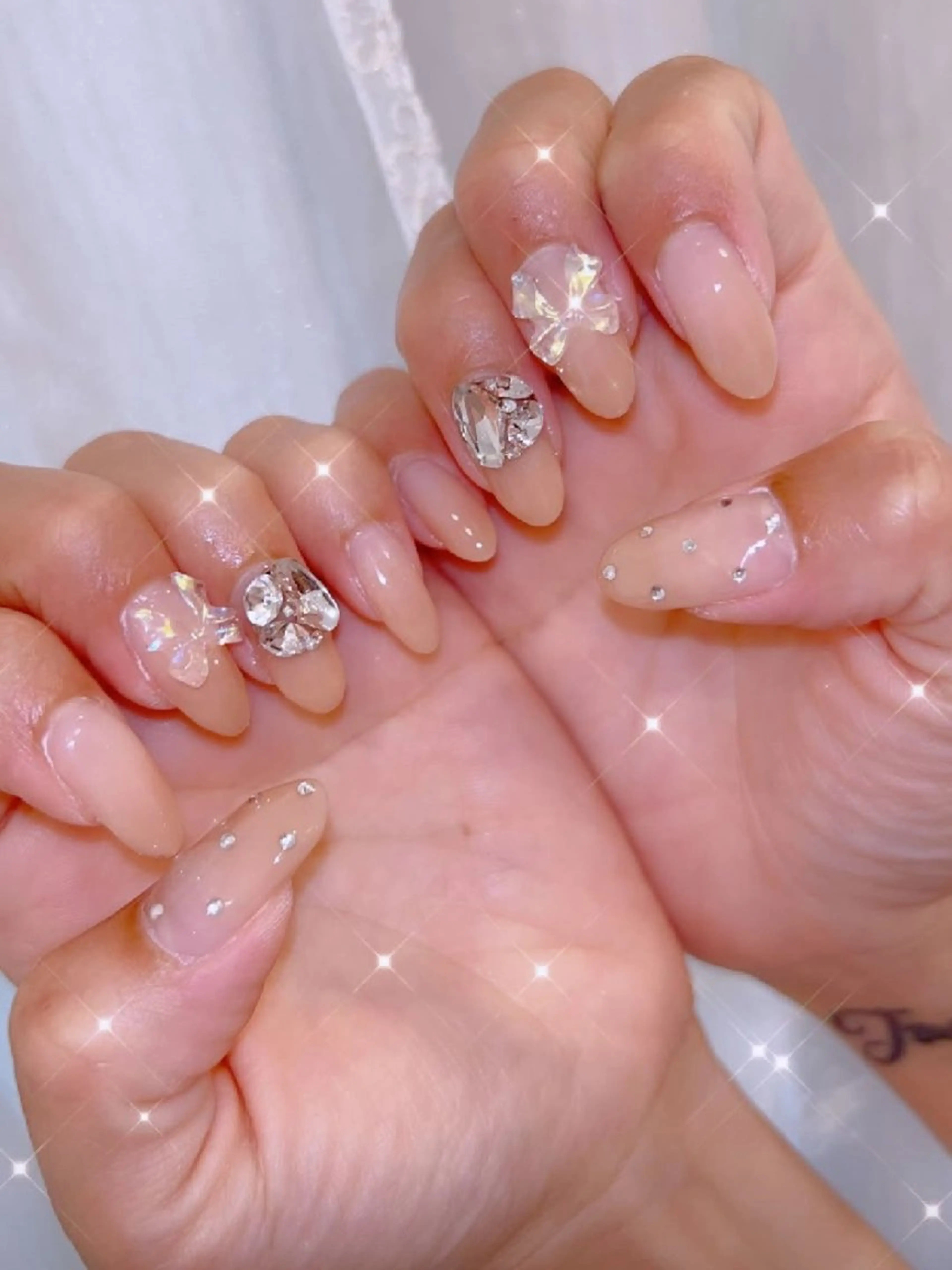 ネイル 長さ出し ジェルネイル 韓国ネイル マグネットネイル ニュアンスネイル ハンドネイル I LOVE ME  NAIL.｡.:*♡のネイルデザイン
