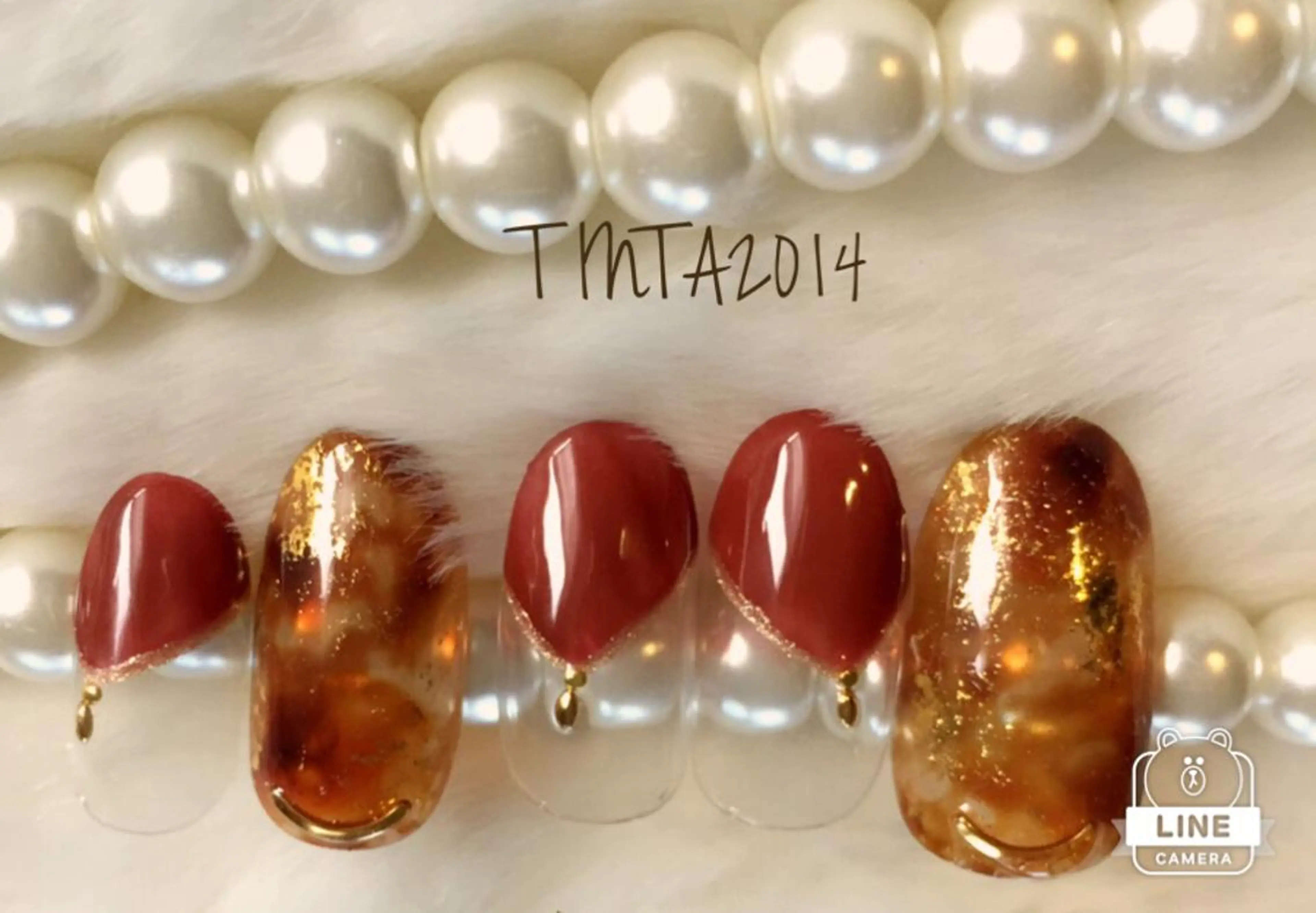 ネイル べっ甲ネイル ボルドー ネイルサロン ティンタ所属・馬場 典子のネイルデザイン