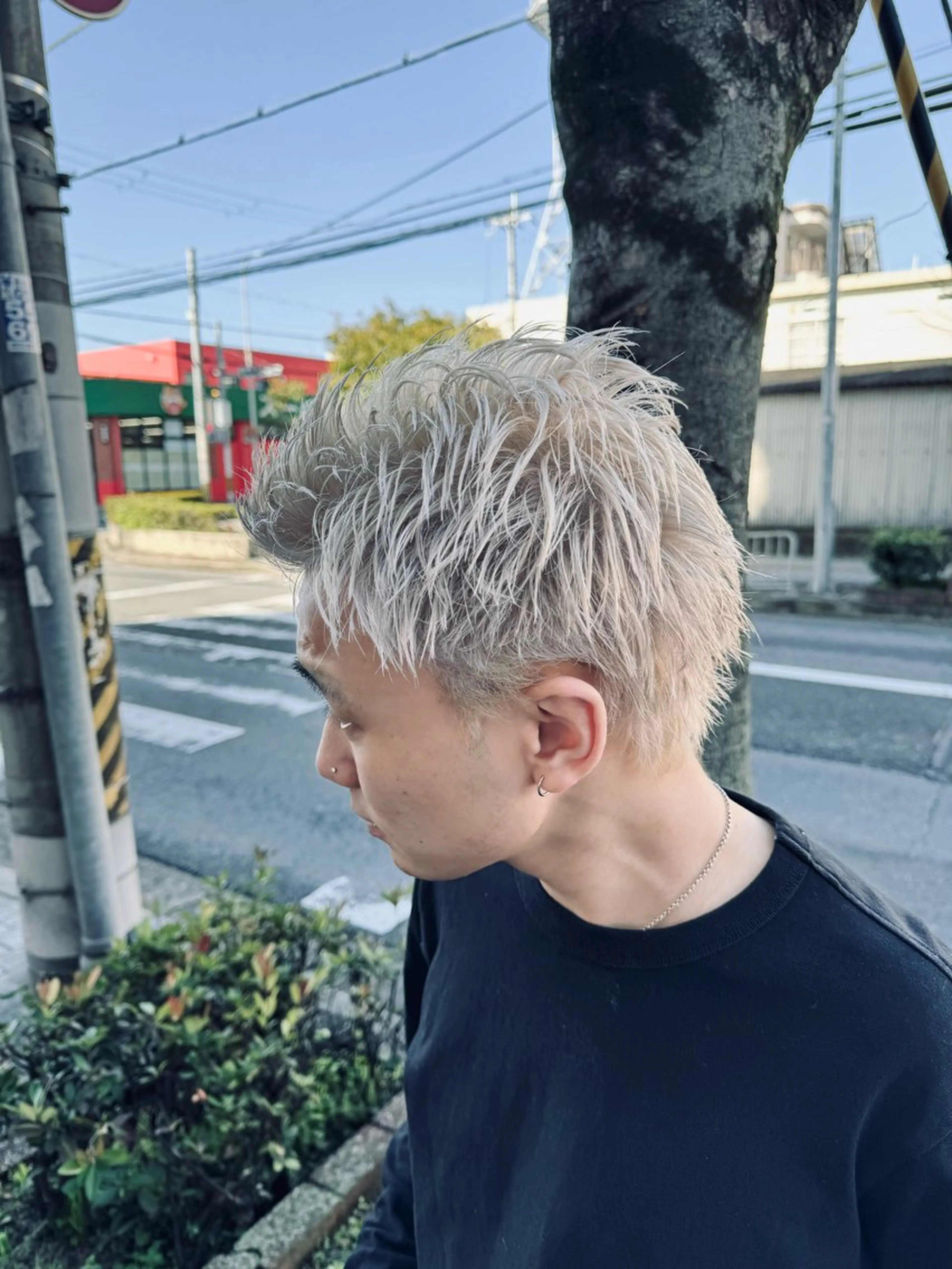 ショート メンズ メンズハイトーン _WHITE難波店[アンダーバーホワイト]所属・艶カラー/髪質改善 /韓国風/中村嘉秀のヘアスタイル