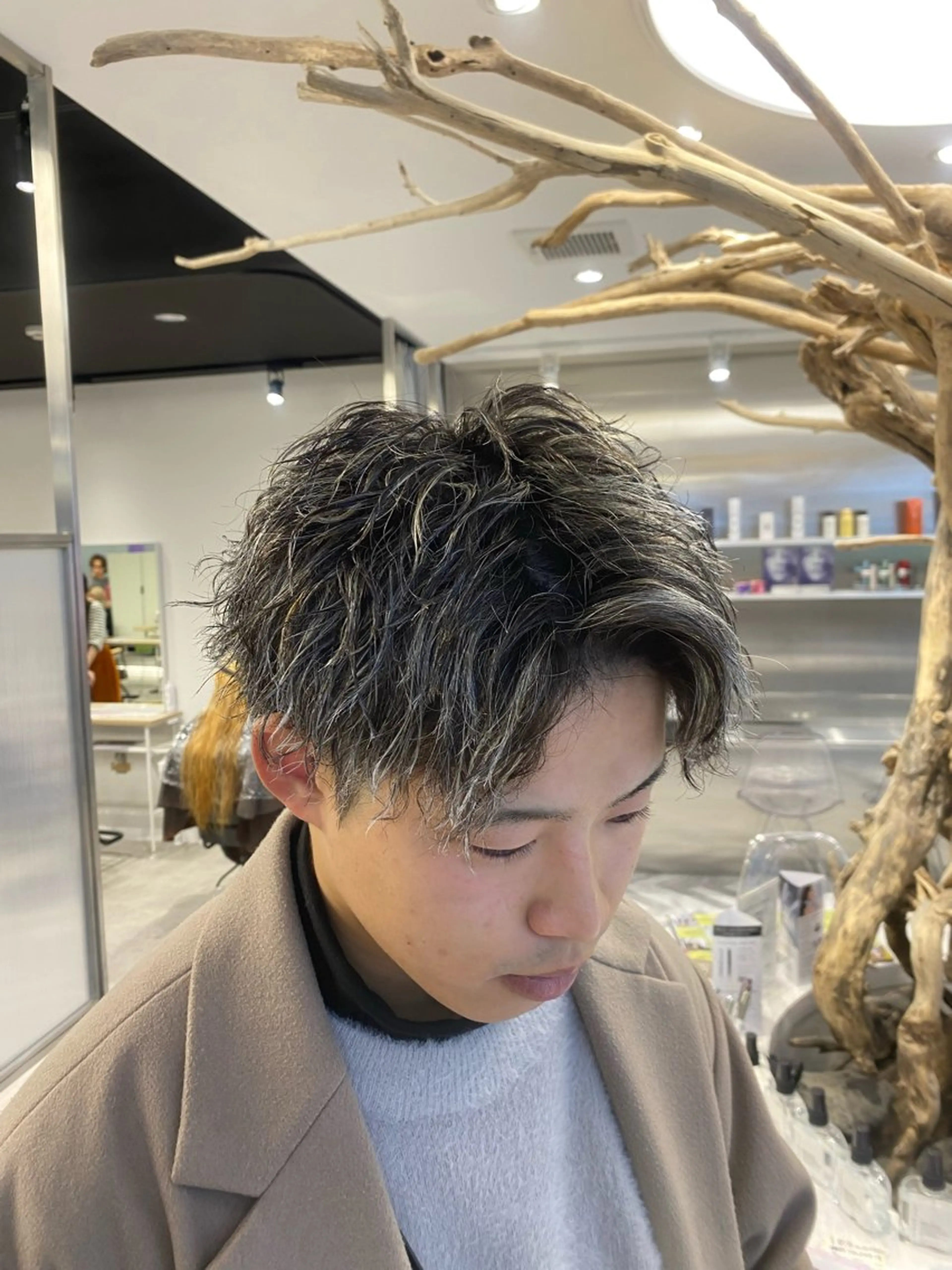 カラー パーマ メンズ カット ヘアカラー パーマ シャドウパーマ/ ルーズパーマ/メンズのヘアスタイル