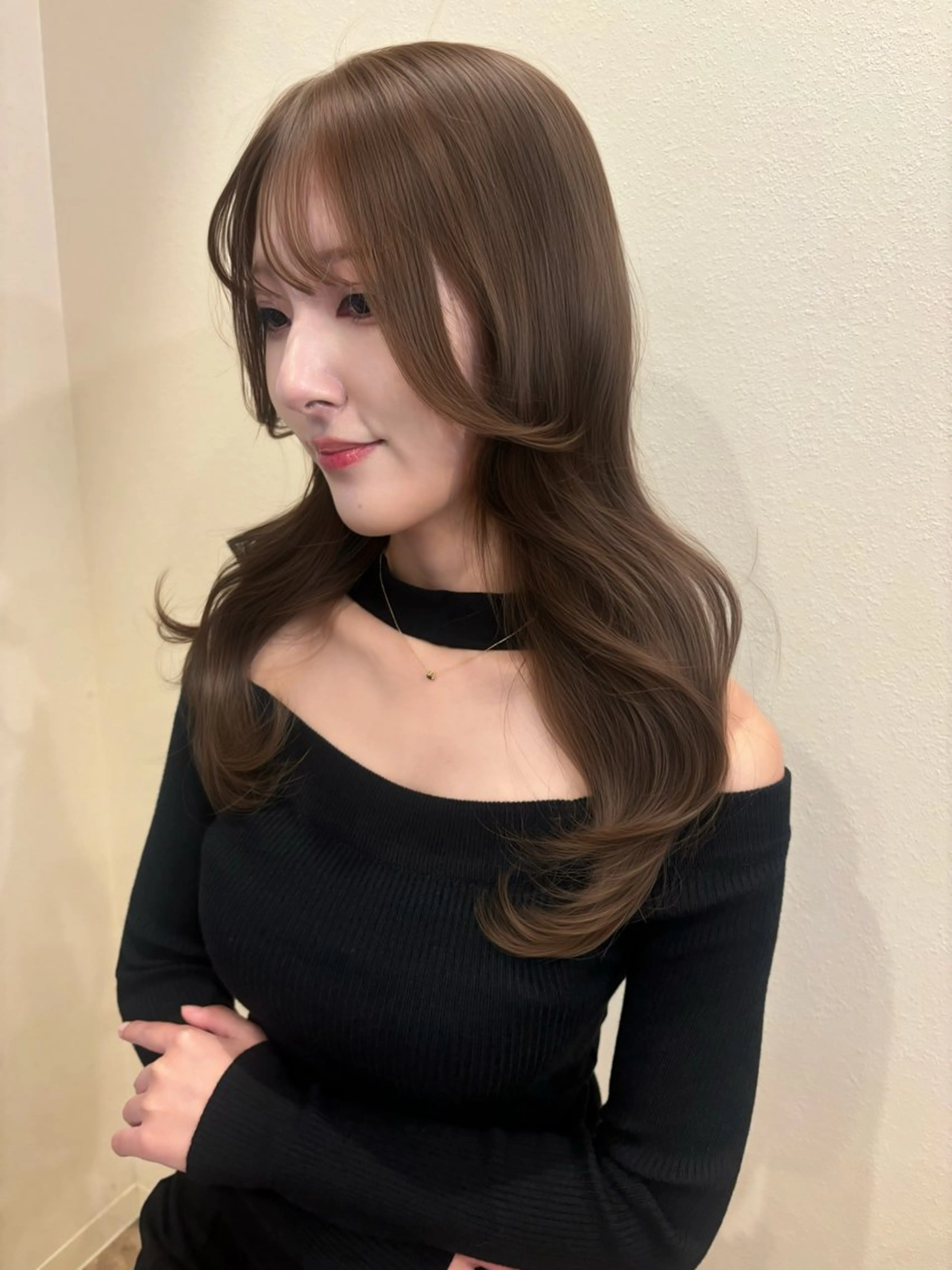 ロング カラー ヘアカラー トリートメント ミルクティ/ピンク/ レイヤー/yuriaのヘアスタイル