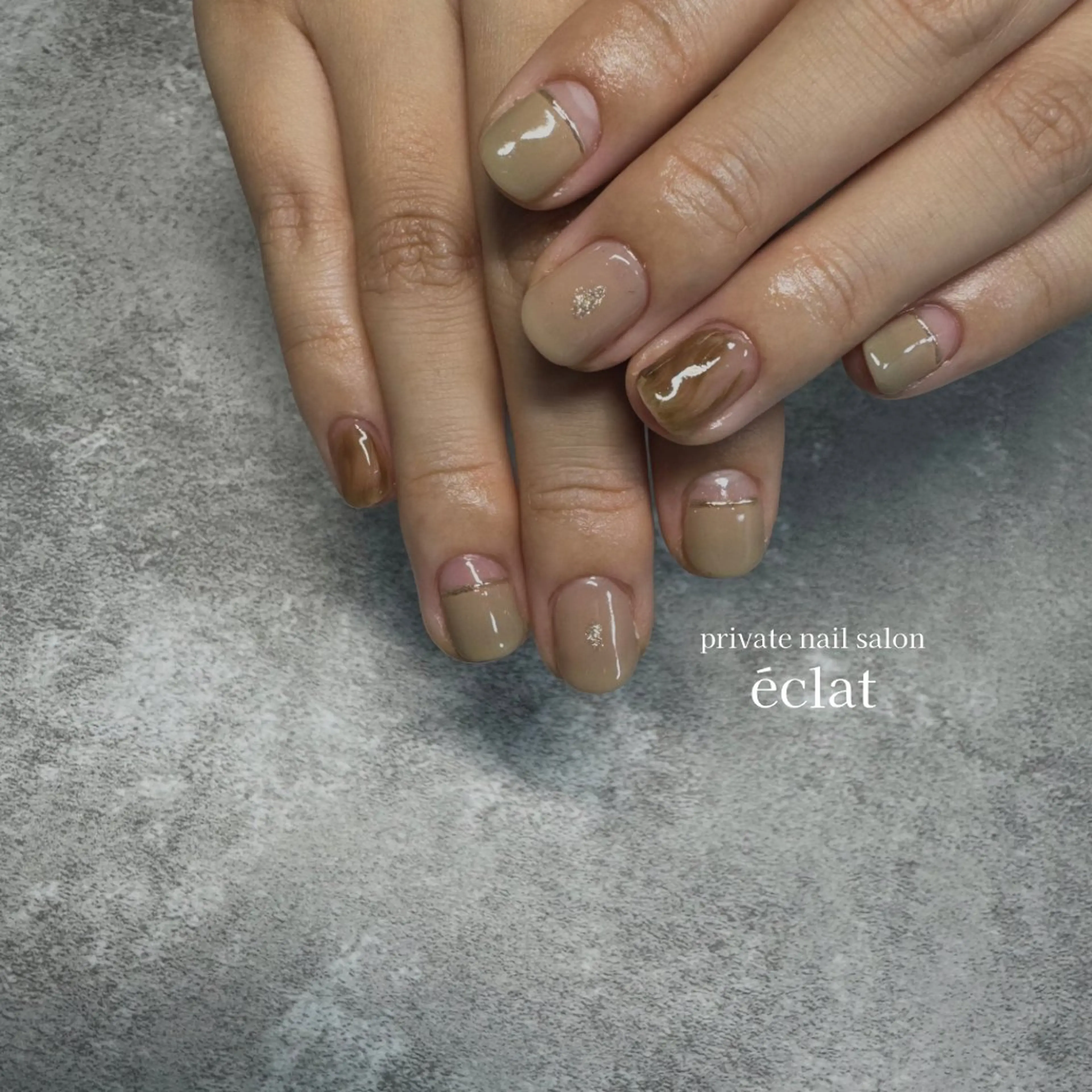 ネイル ニュアンスネイル ショートネイル nailsalon éclatのネイルデザイン