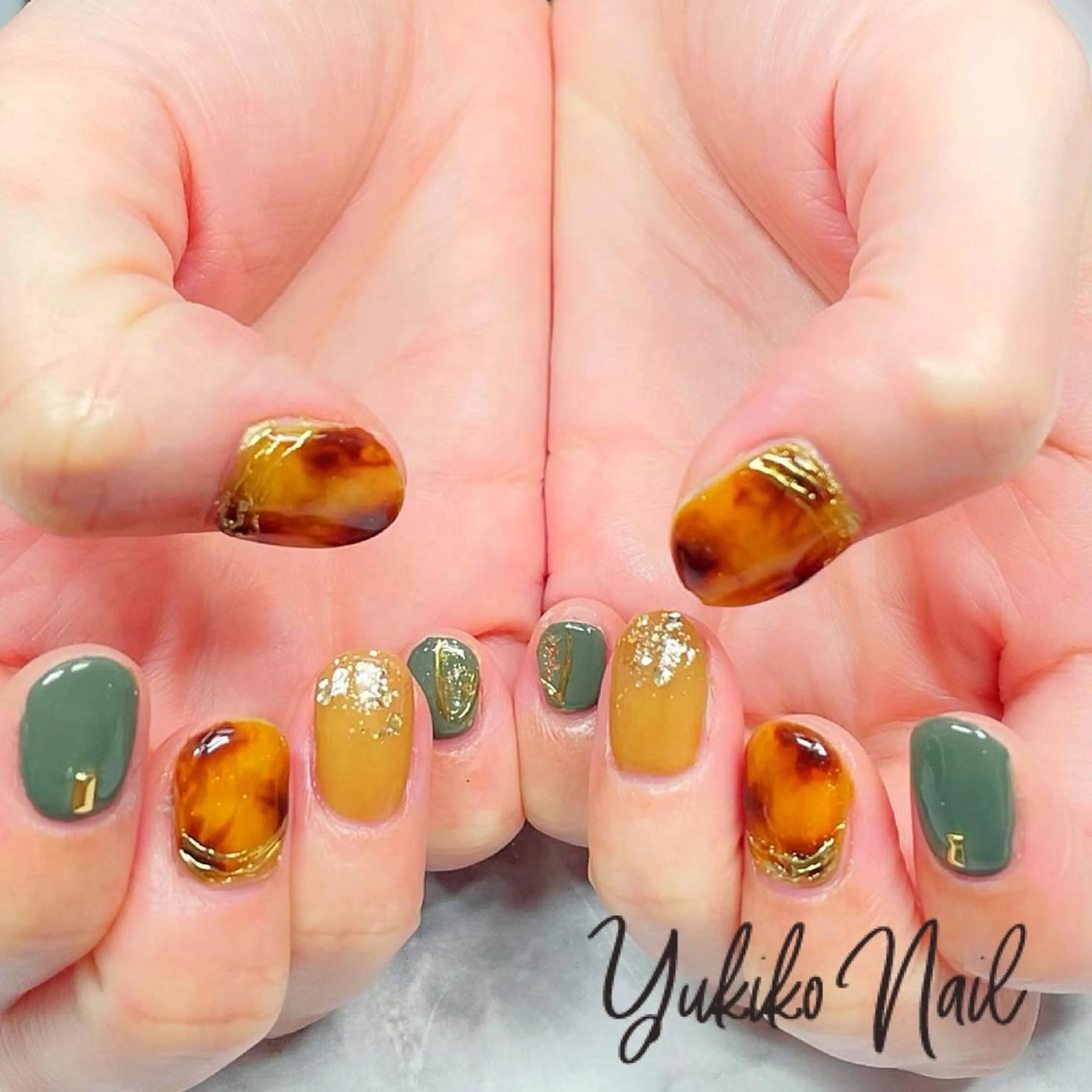 ネイル べっ甲ネイル ミラーネイル ハンドネイル ユキコ ネイルのネイルデザイン
