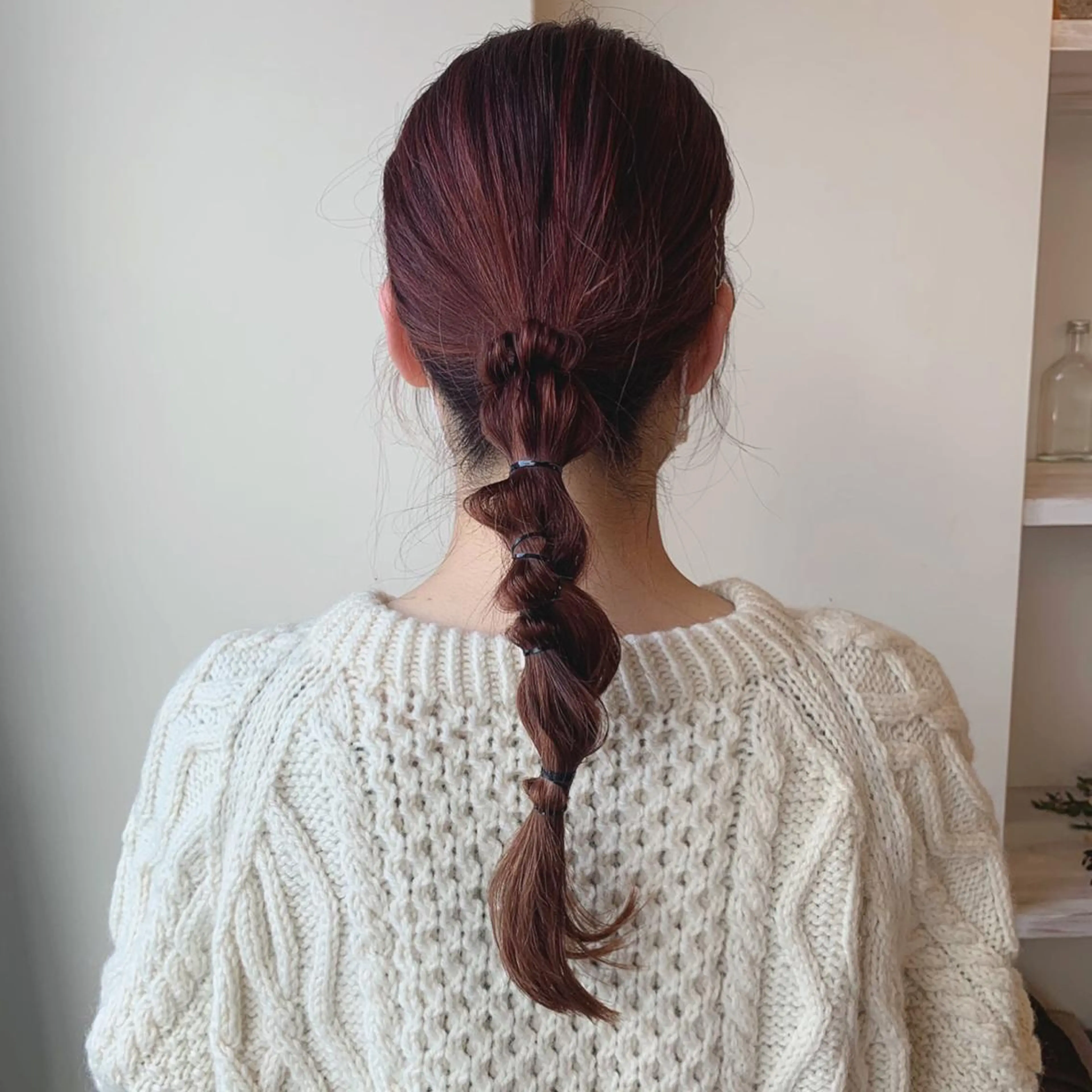 セミロング カラー レッドカラー ヘアセット ボブウルフ／ボブ Satsuki【名駅のヘアスタイル