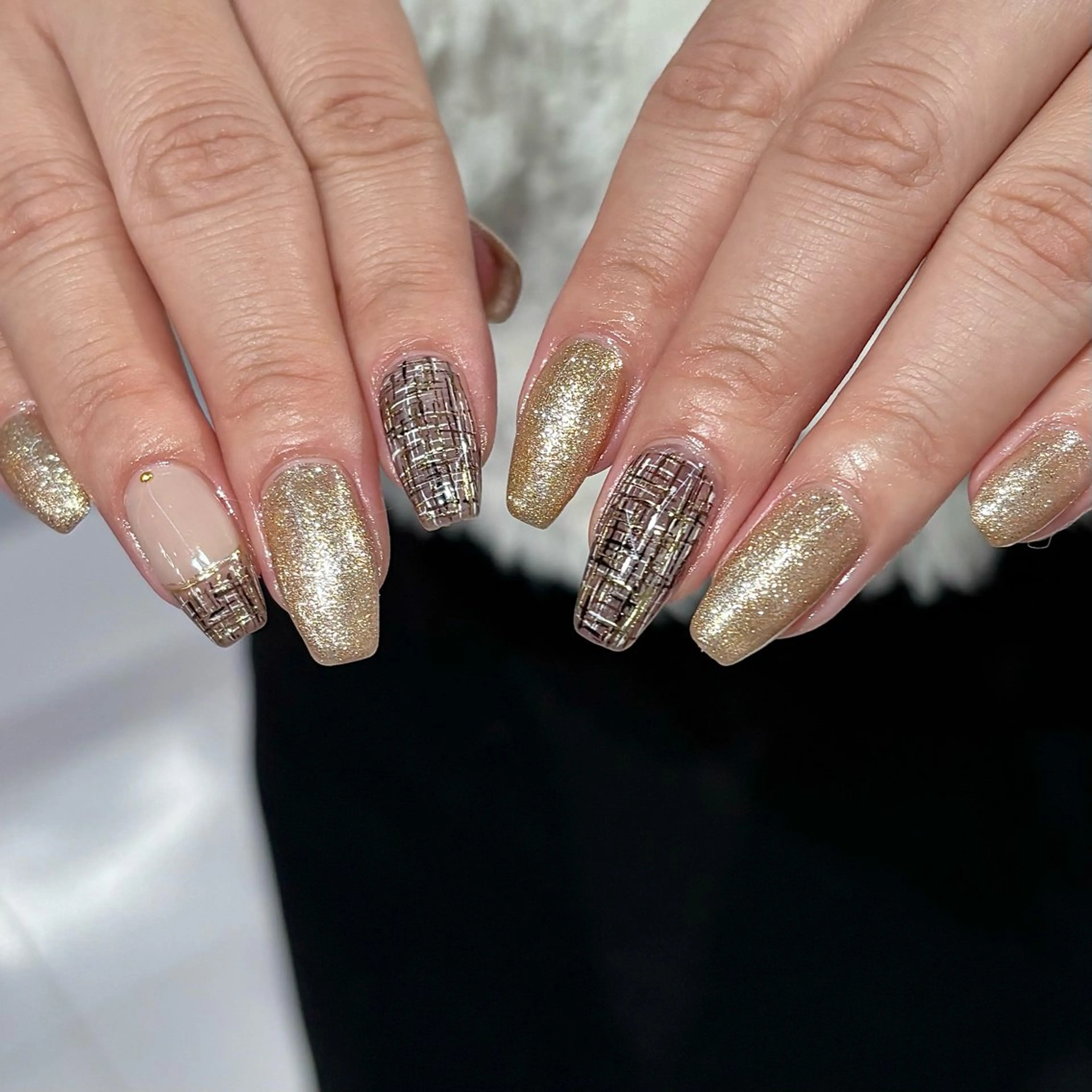 ネイル ツイードネイル CLALA Makoのネイルデザイン