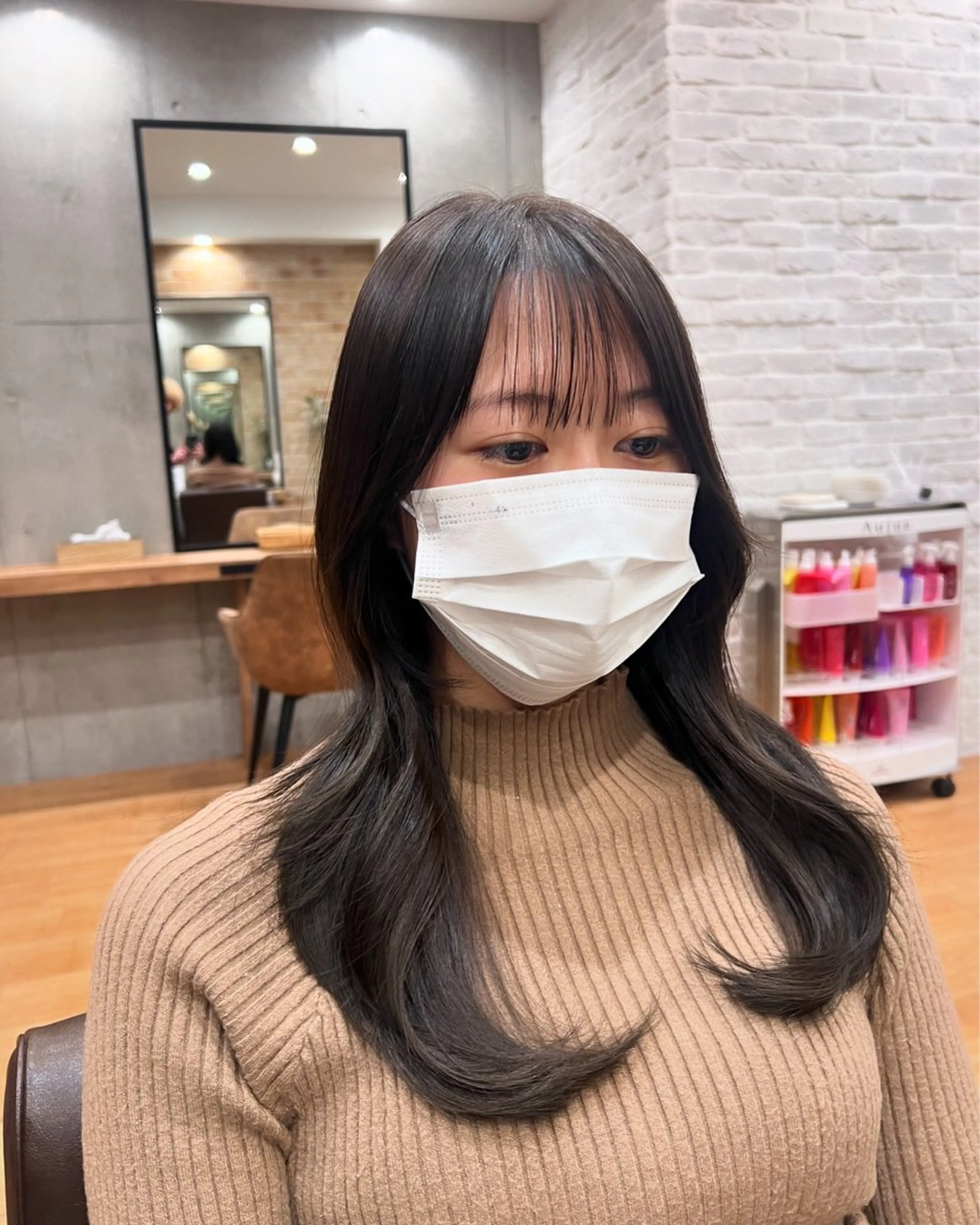 ロング ボブ/レイヤー/ 縮毛矯正/オオバコのヘアスタイル