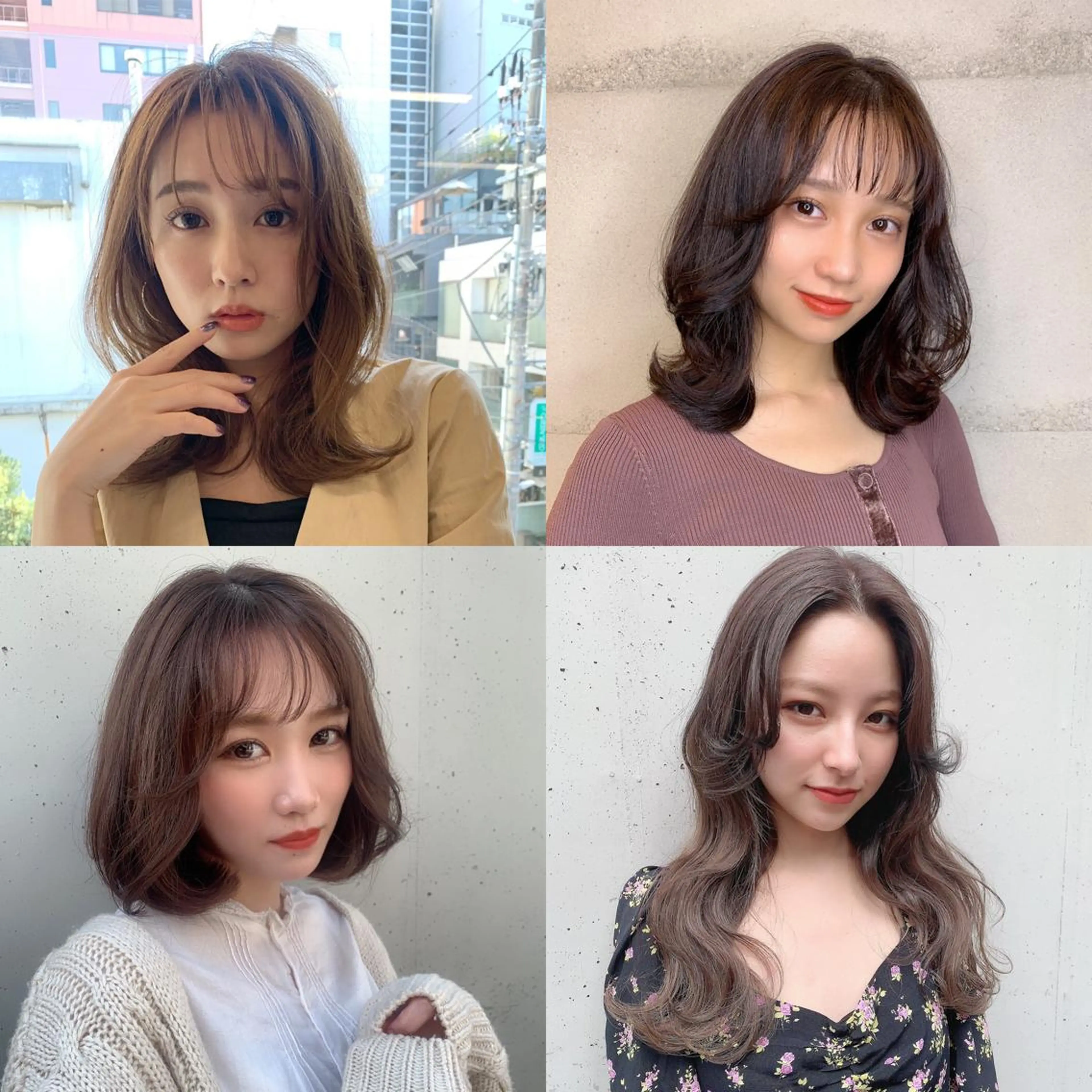 ミディアム カラー 透明感/オリーブ/ グレージュ/YUKAのヘアスタイル