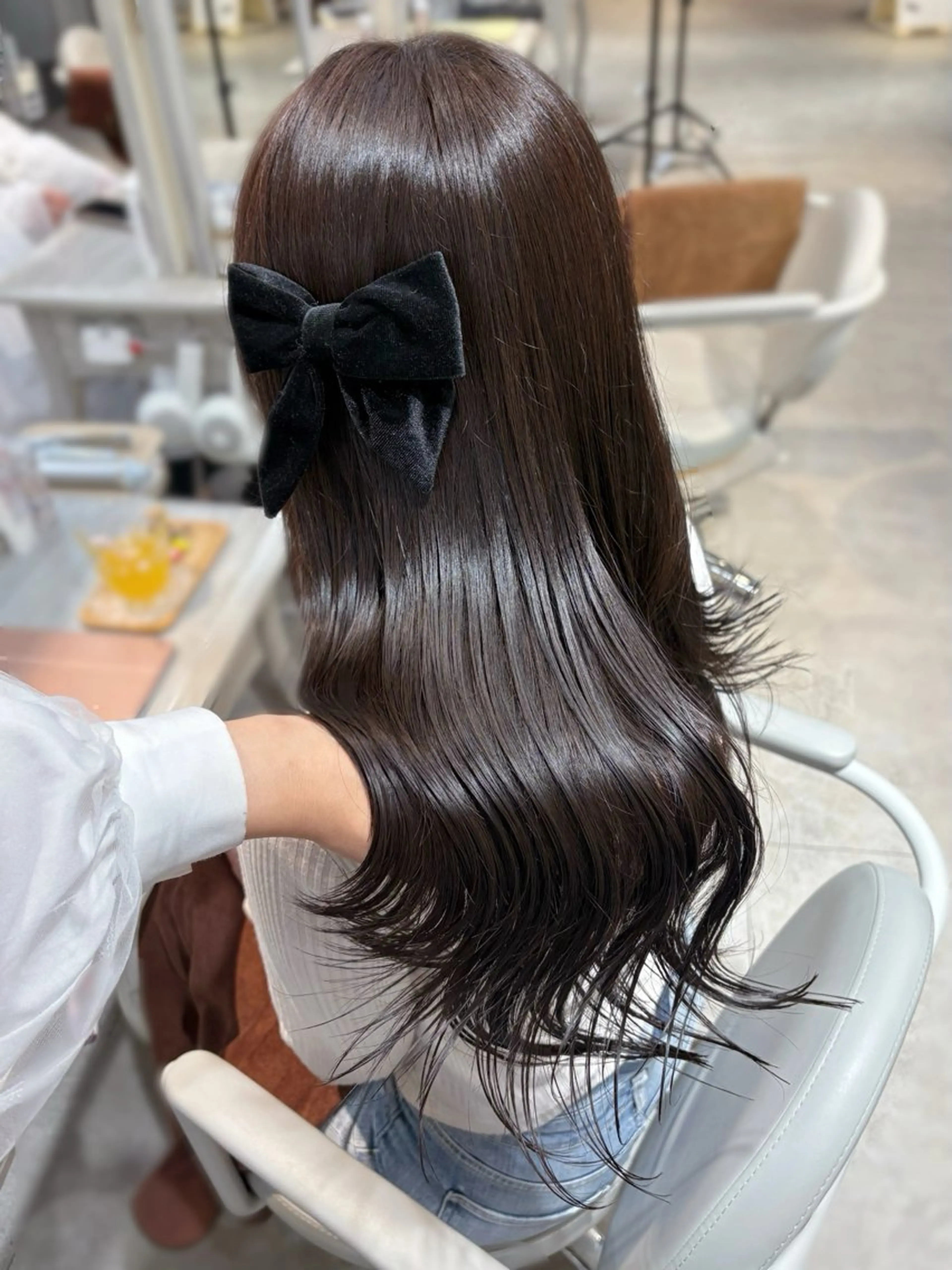 セミロング カラー ヘアカラー ブリーチなしダブル カラー💞みどりのヘアスタイル