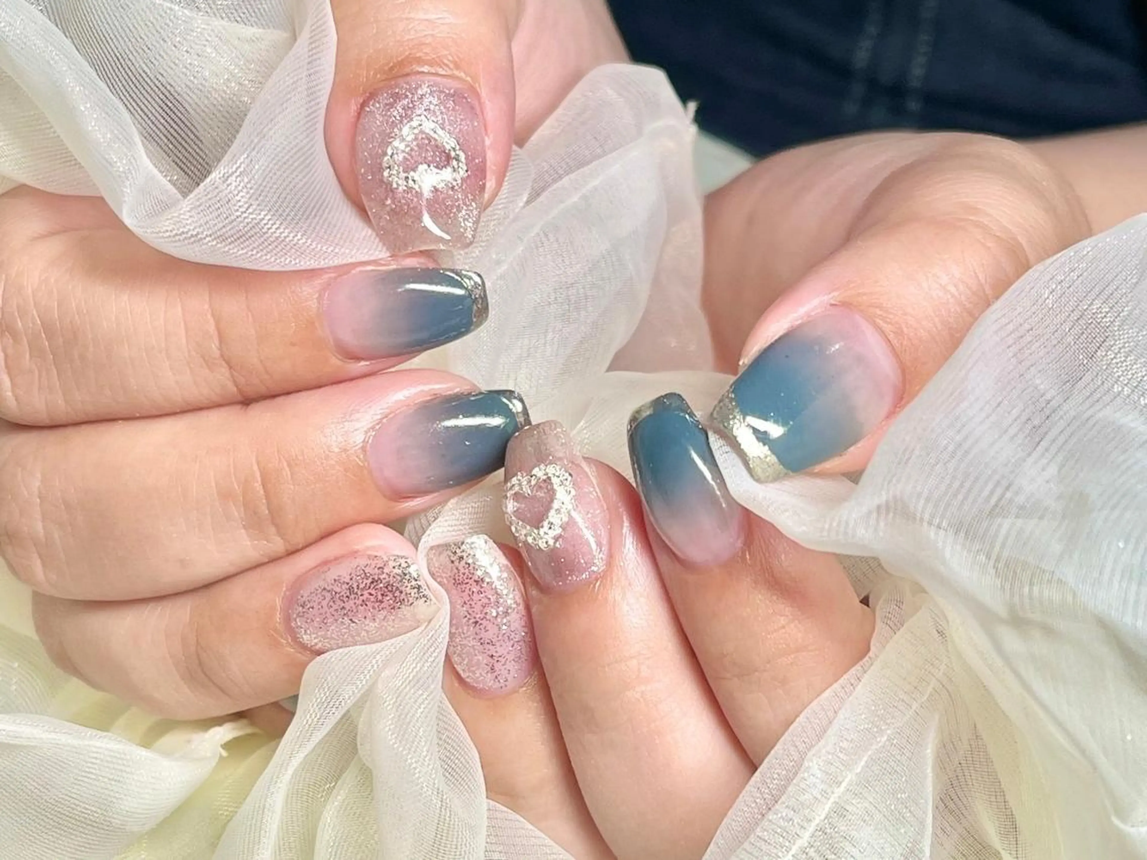 ネイル 長さ出し フレンチネイル ジェルネイル グラデーション 韓国ネイル ハンドネイル Nail&eye Belire 新宿のネイルデザイン