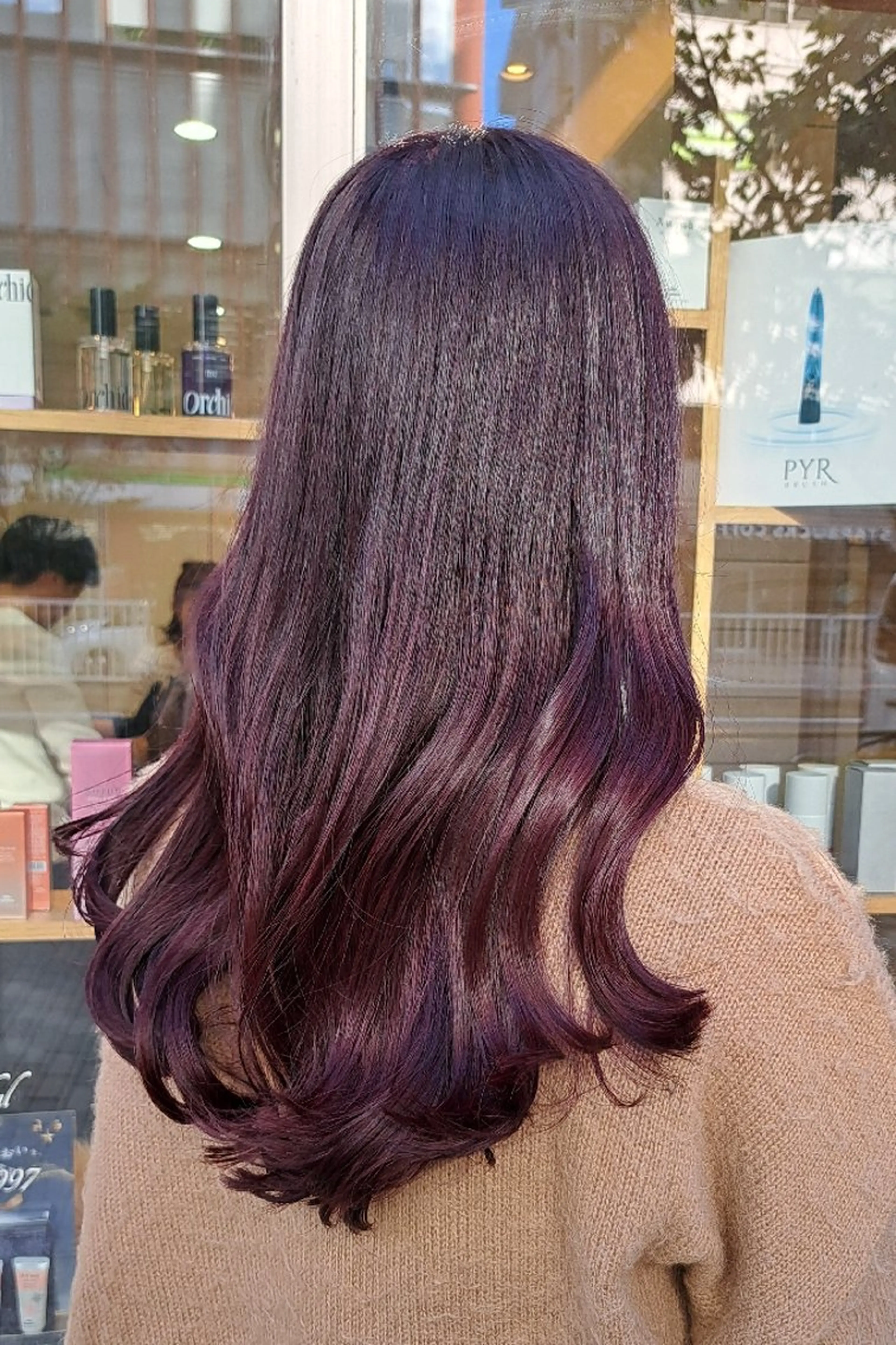 ロング カラー ブリーチ ブリーチなしカラー レッドカラー 渋谷／ ＭＩＹＵのヘアスタイル