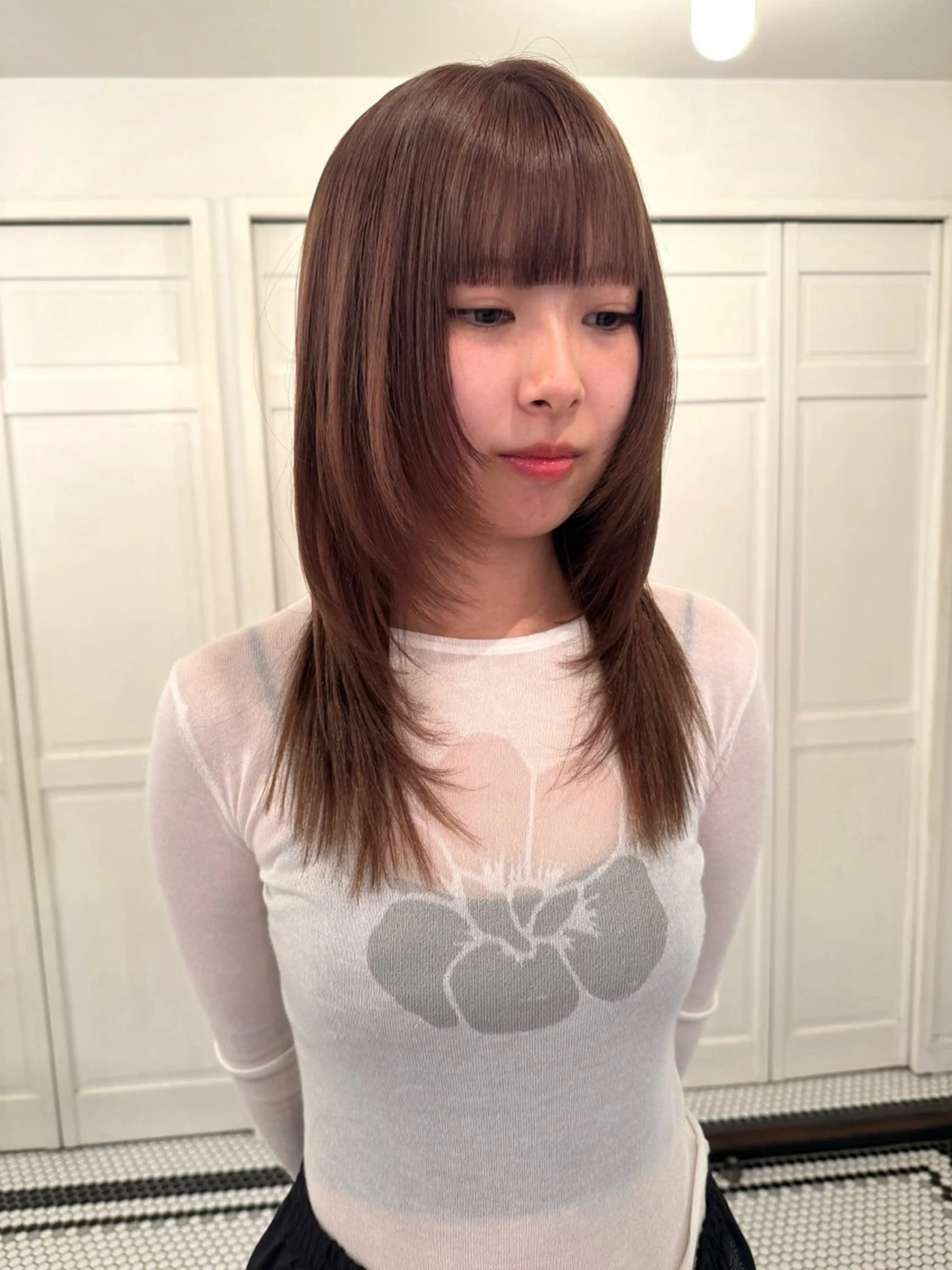 カラー カット ヘアカラー ブリーチカラー🎀 韓国風/寺門美優のヘアスタイル