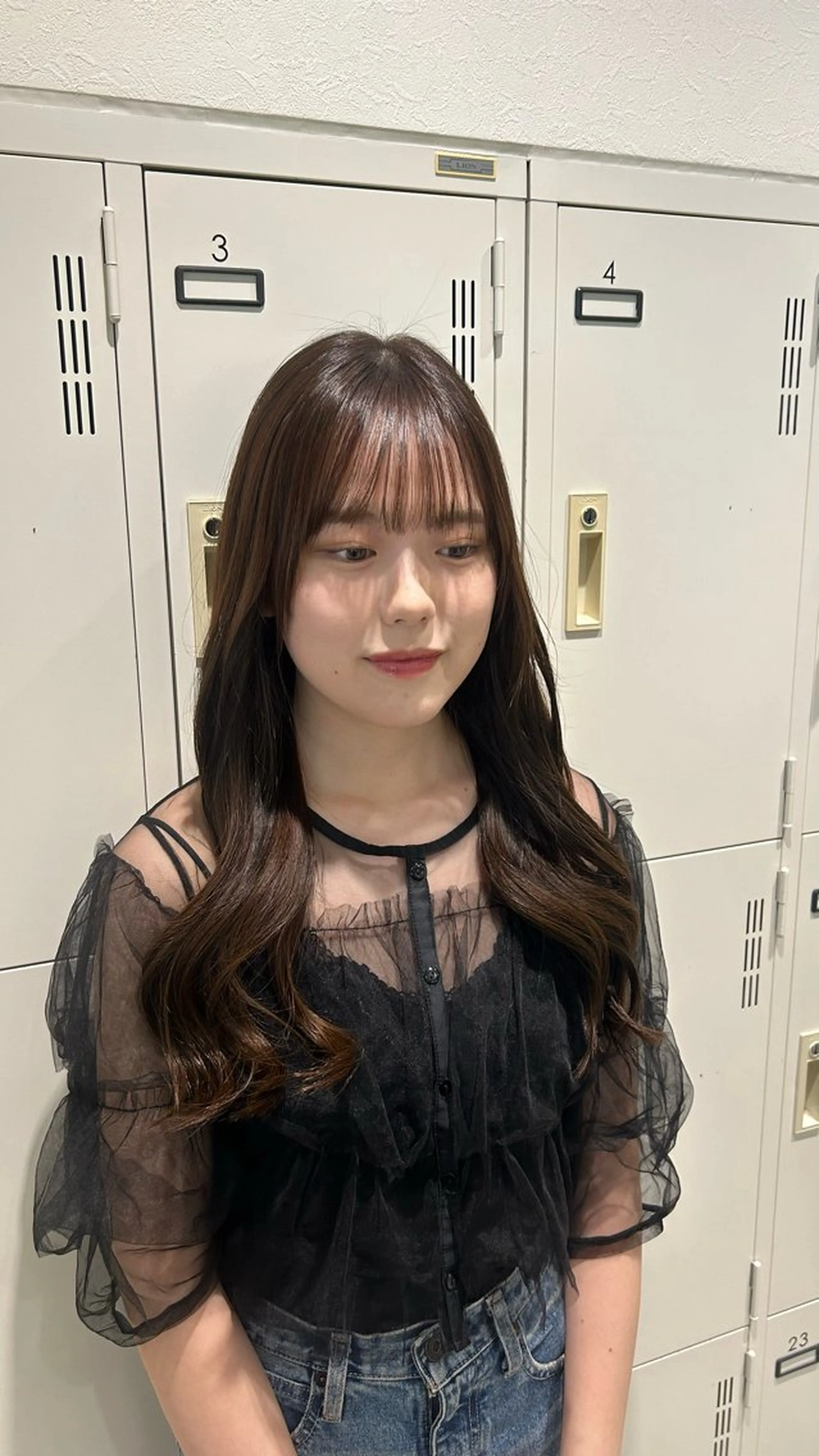 ロング ヘアカラー 縮毛矯正/ブリーチ 無しWカラーのヘアスタイル