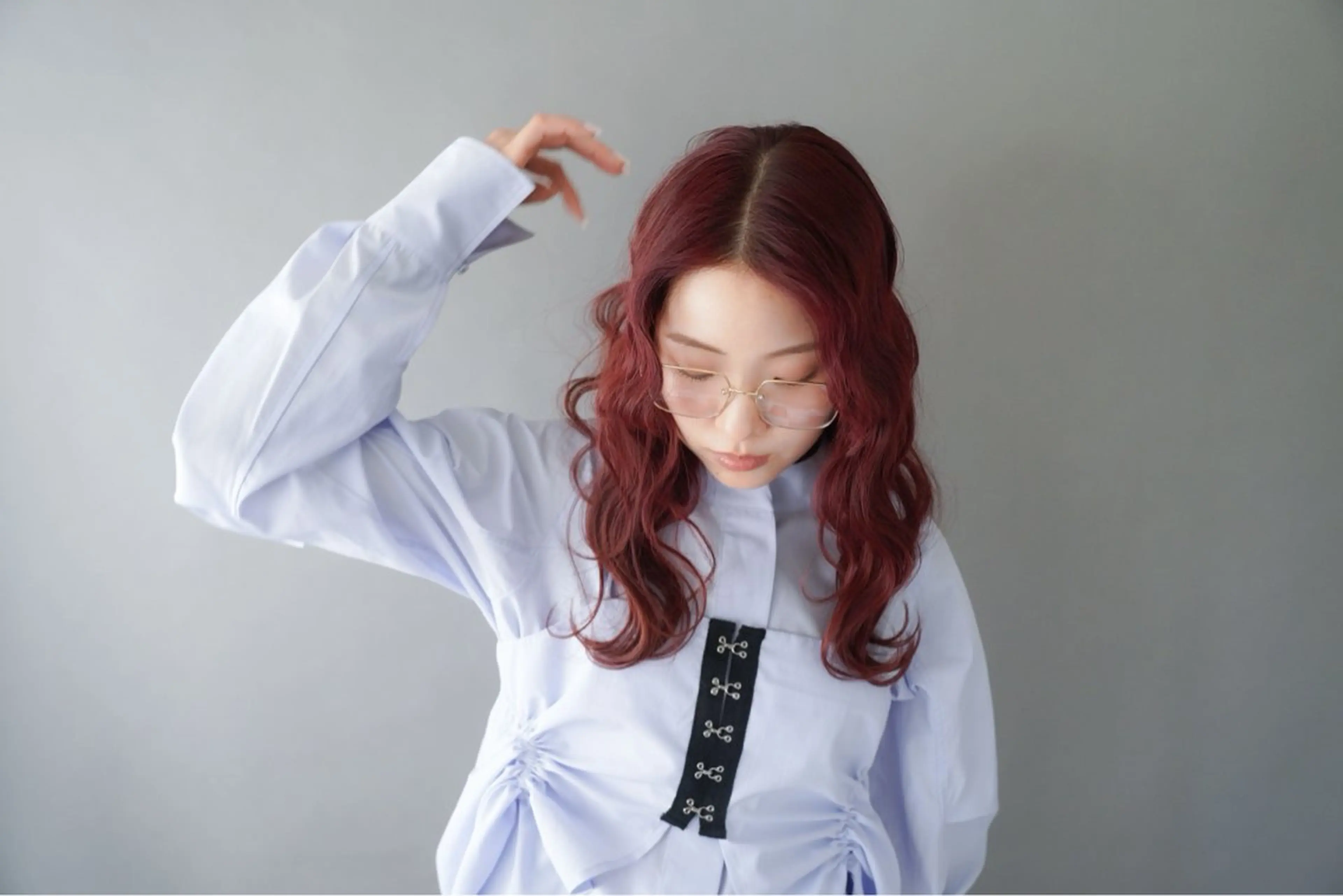 セミロング カラー ヘアアレンジ レッドカラー 🍓艶髪/艶カラー ハイトーン/しんたにのヘアスタイル