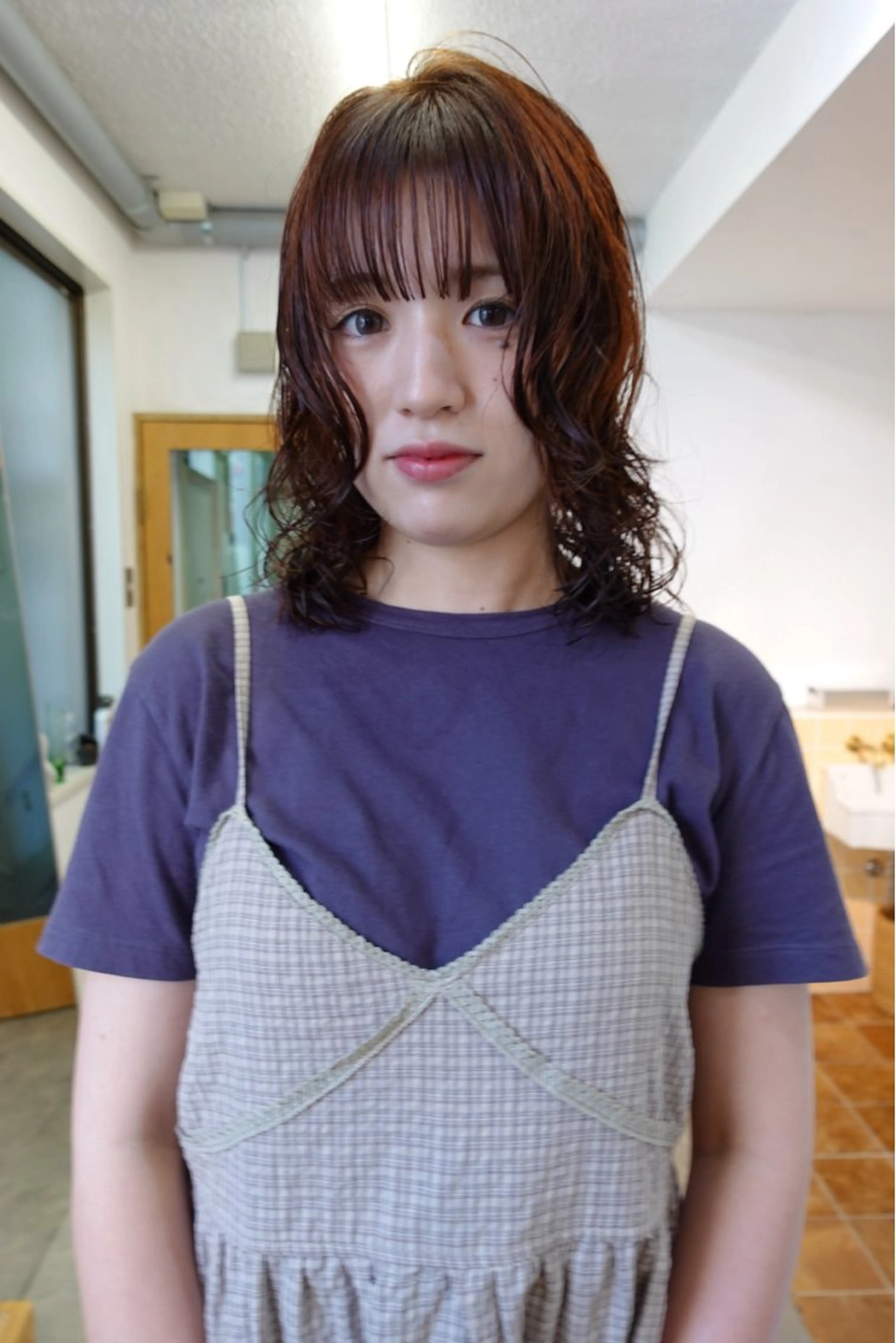 ミディアム パーマ カット パーマ sakura🌸 レイヤー/韓国ヘアのヘアスタイル