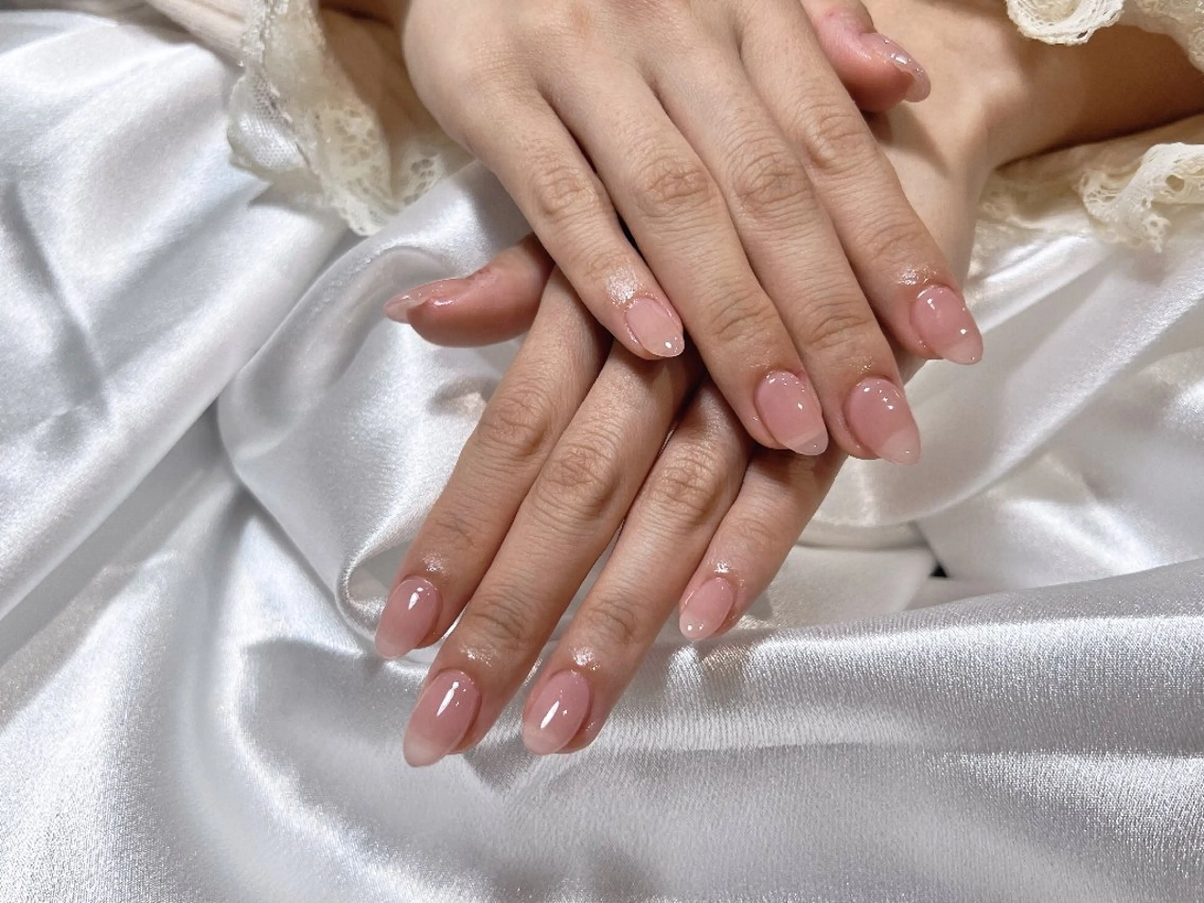 ネイル フットネイル フレンチネイル ジェルネイル ガラスフレンチ 韓国ネイル ハンドネイル ハンドケア MoriseNail 表参道のネイルデザイン