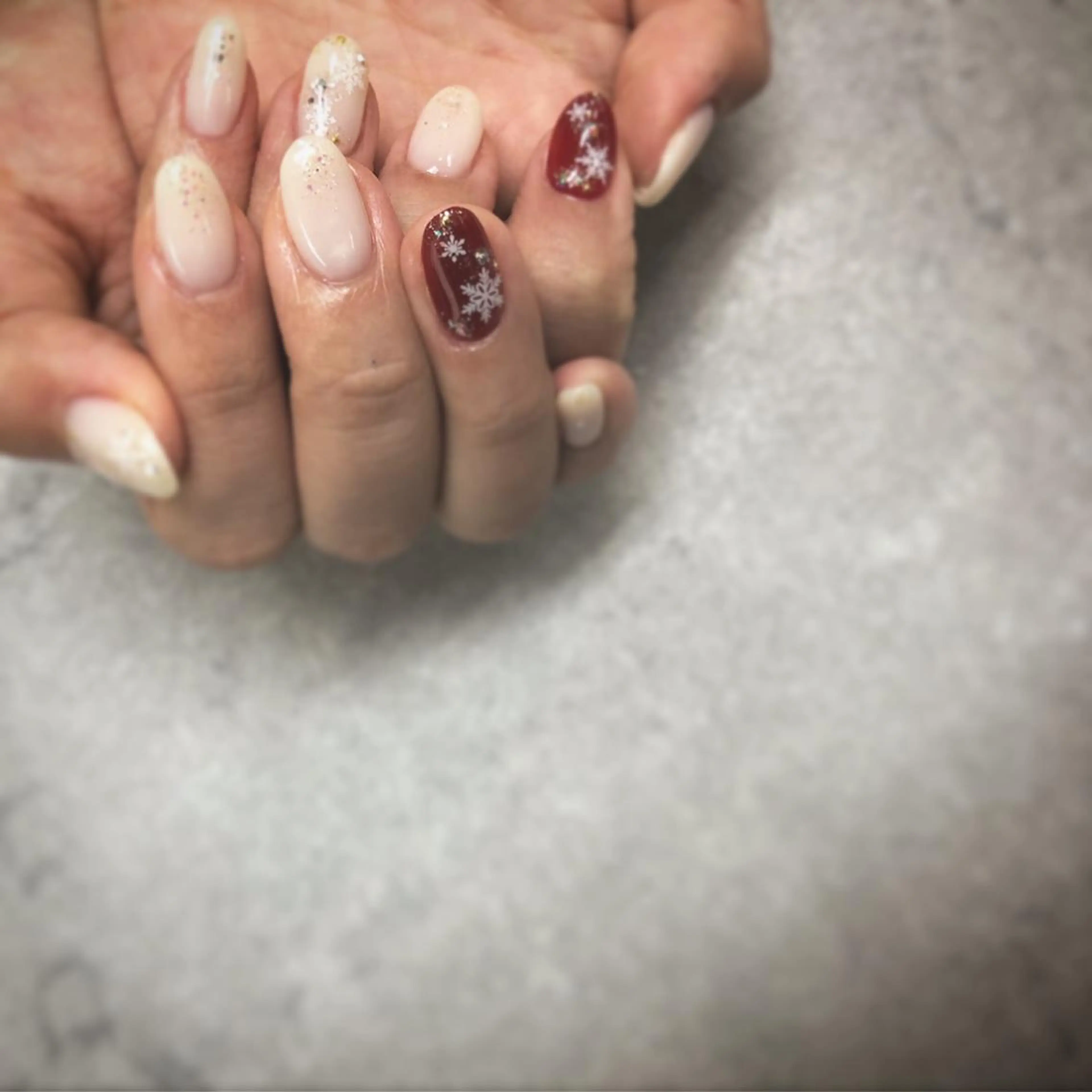 ネイル 冬ネイル ハンドネイル FASTNAIL PLUS 新宿店のネイルデザイン