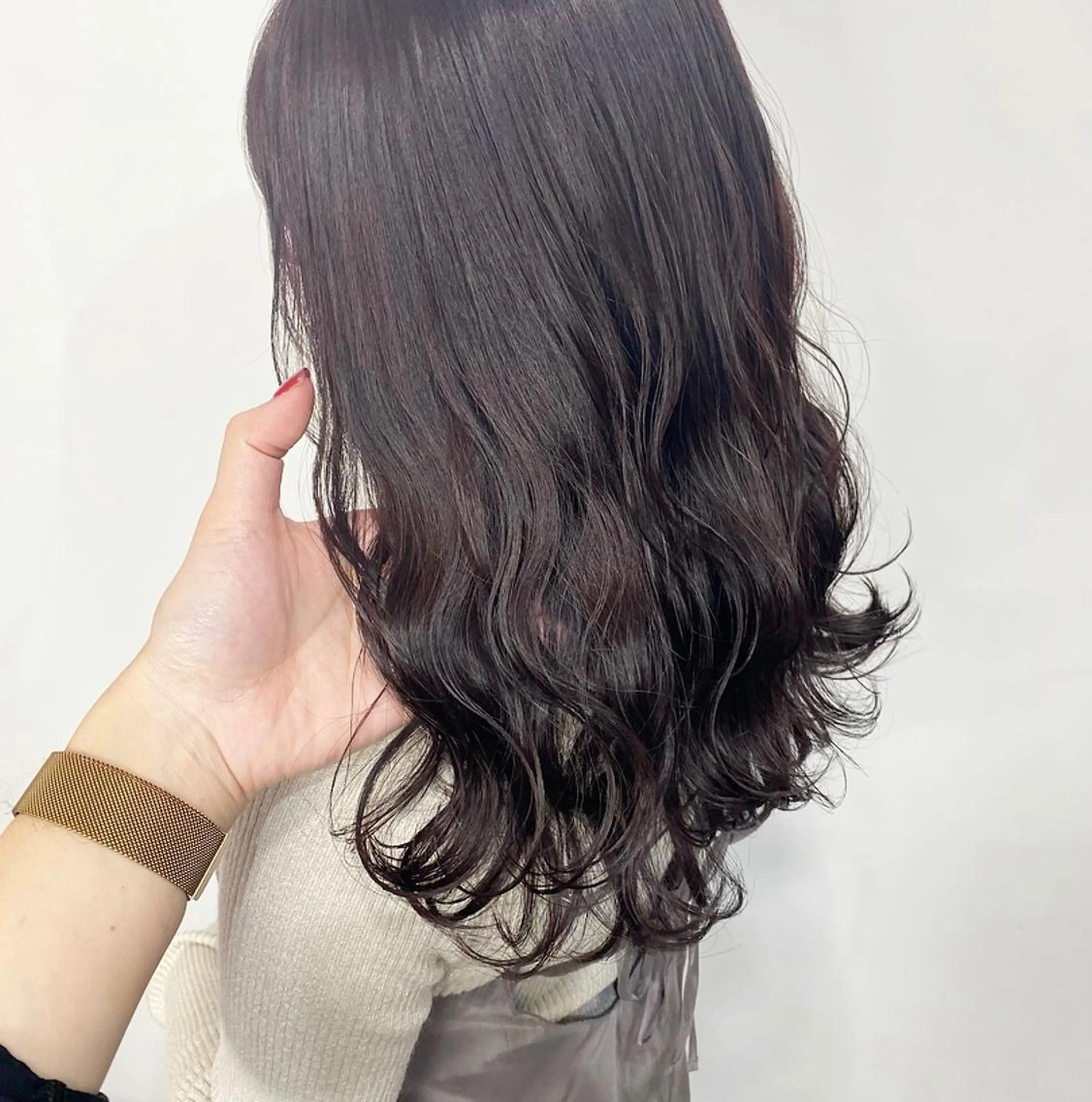 セミロング カラー 家里 圭子のヘアスタイル