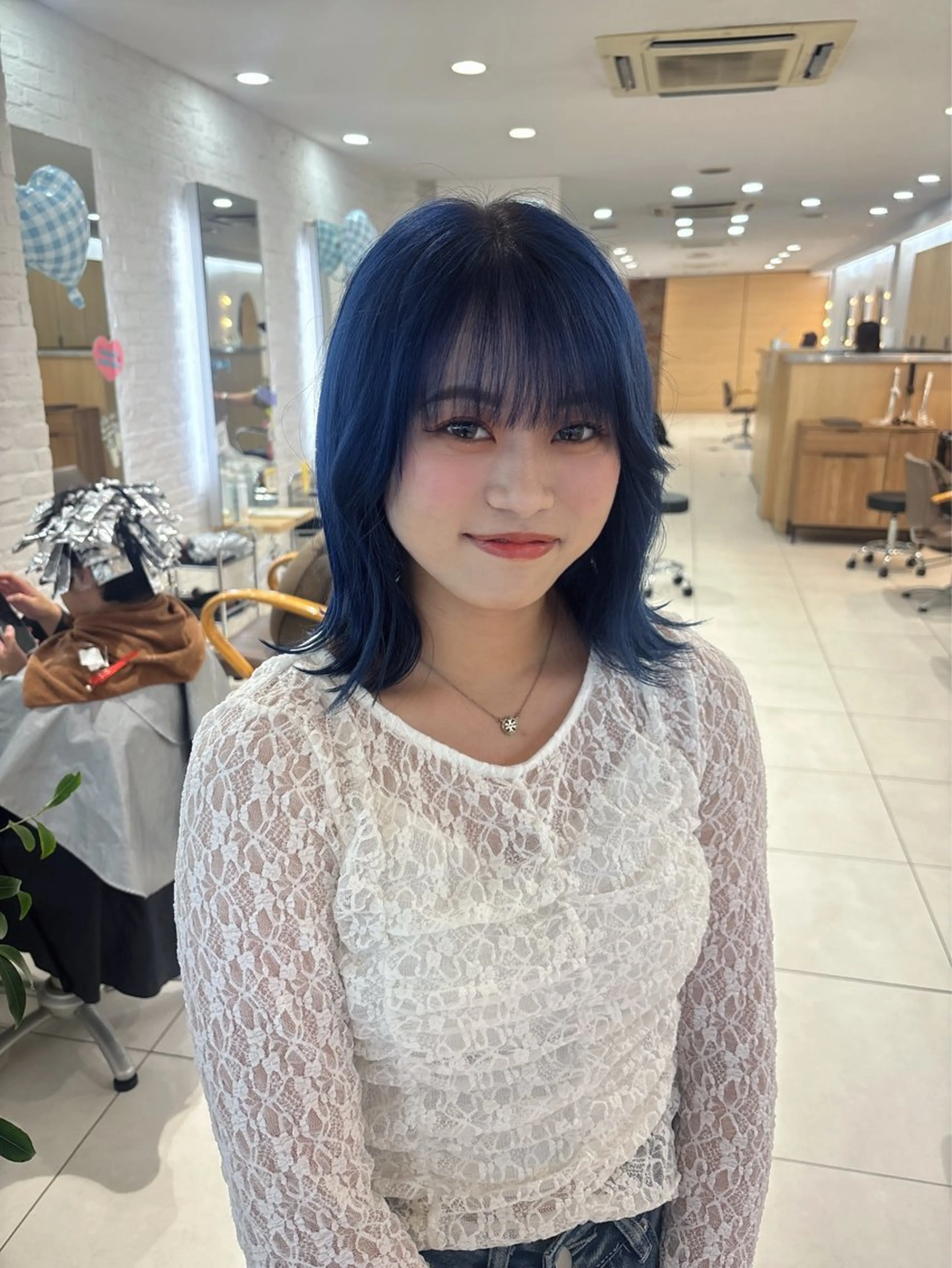 ミディアム ヘアカラー トリートメント 森田さち /金山/ハイトーンのヘアスタイル