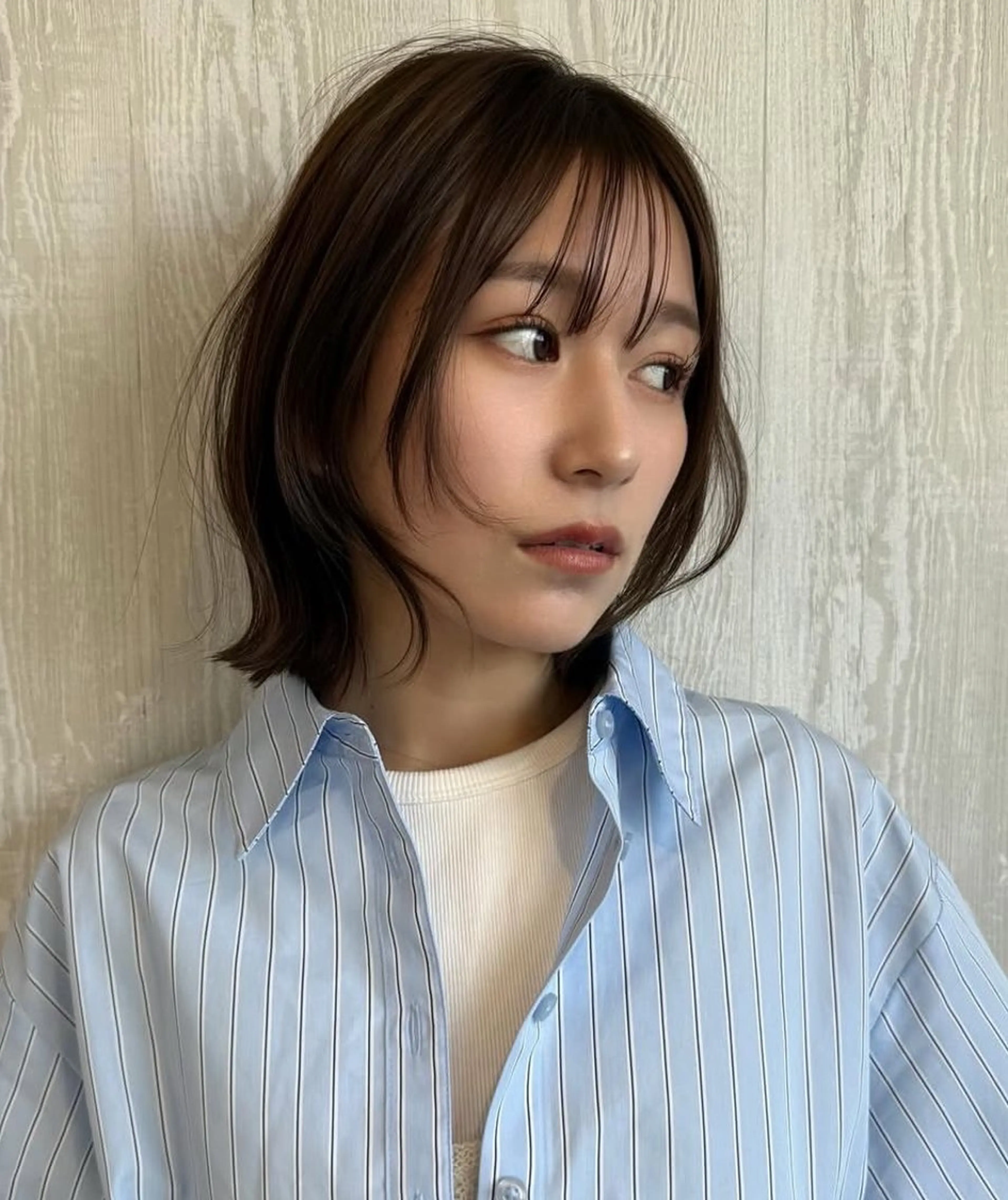 ミディアム カラー ボブ 顔まわりレイヤー 顔周りカット レイヤーカット カット ヘアカラー トリートメント 河合秀明/ショート /ボブ/レイヤーのヘアスタイル