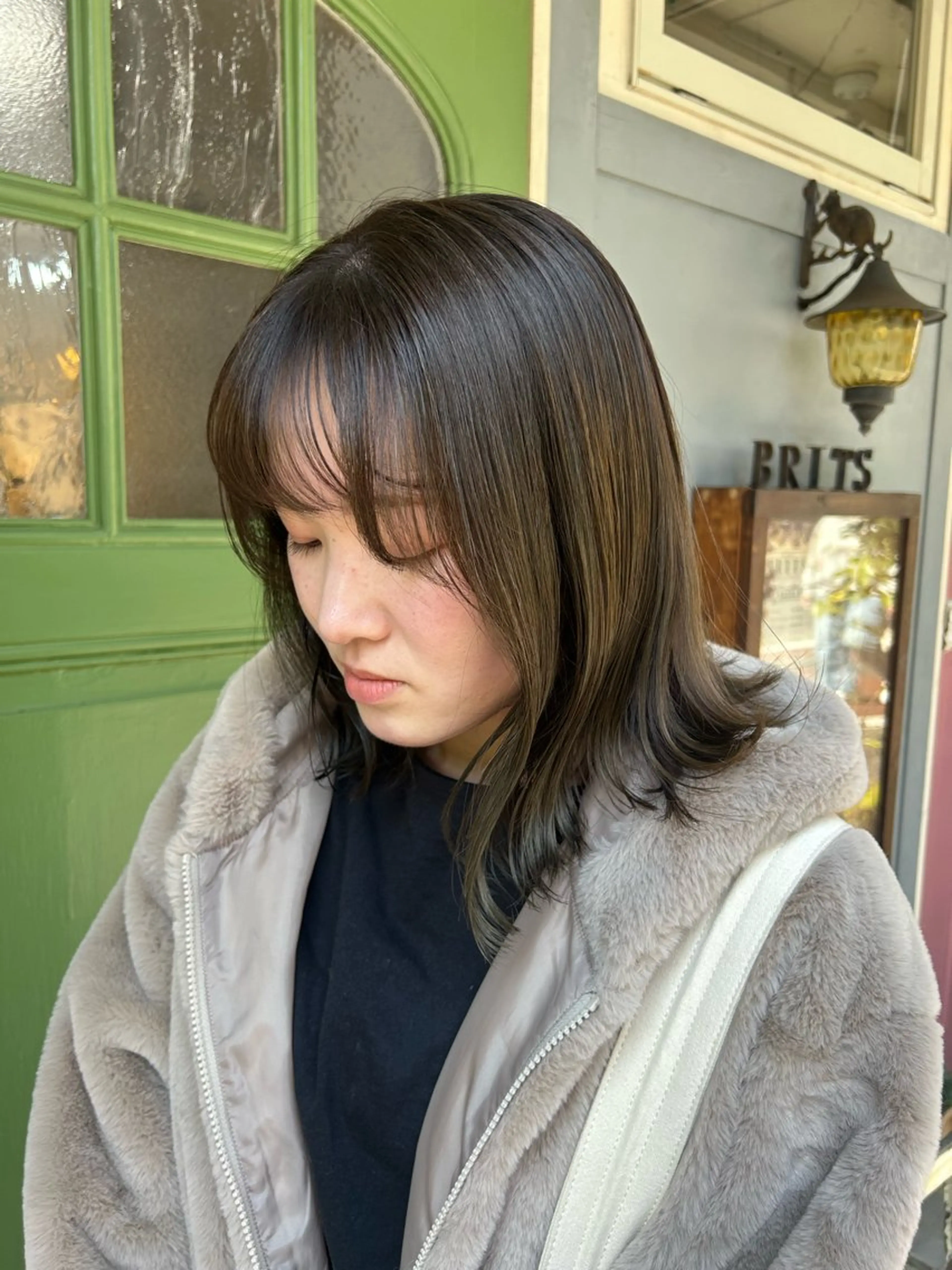 ミディアム カラー カット ヘアカラー トリートメント ヘッドスパ 清水千優/パーマ/透 明感カラー/メンズのヘアスタイル