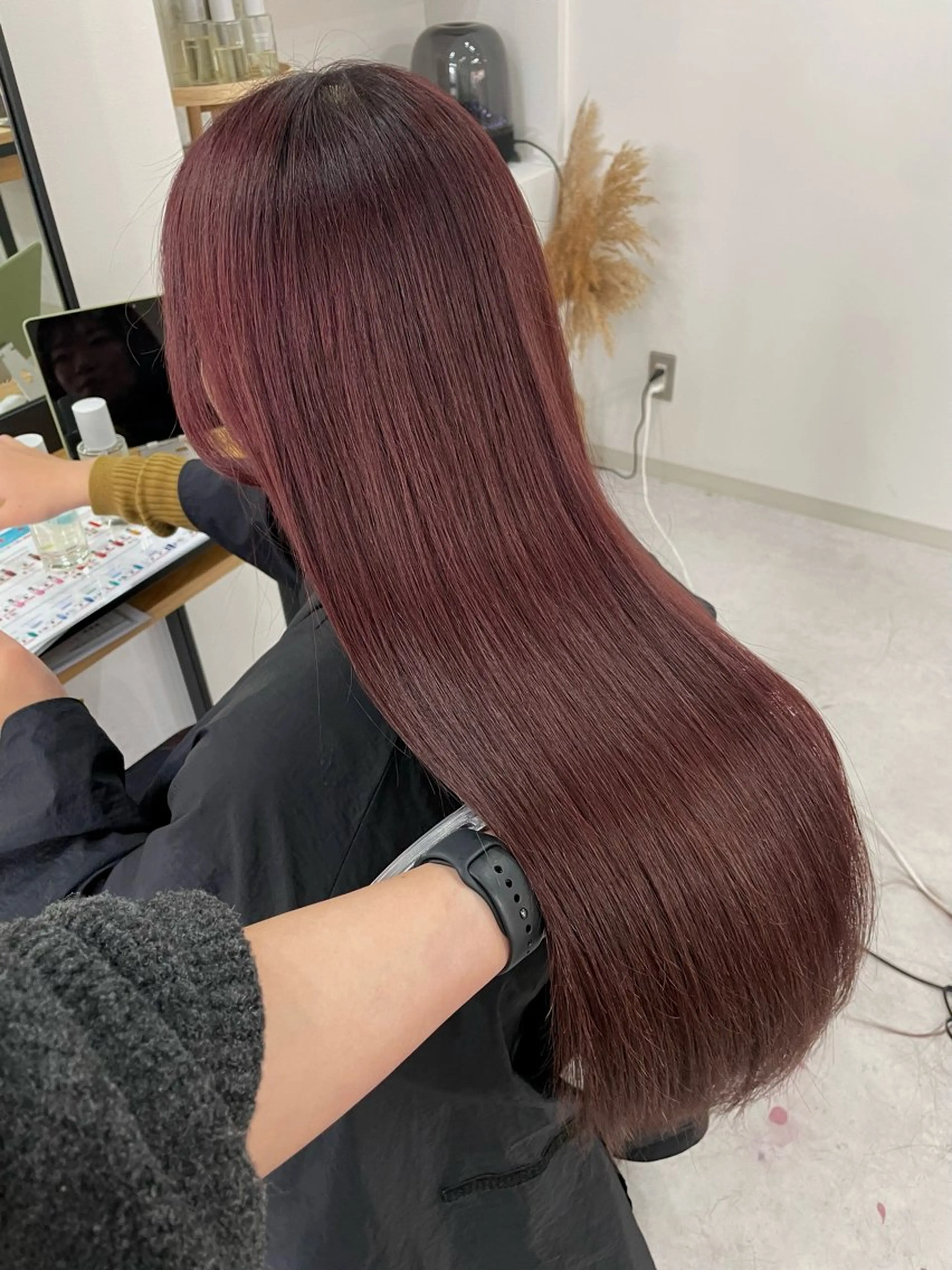 ロング カラー ピンクカラー Mina/岡山/矯正 ブリーチ/レイヤーのヘアスタイル