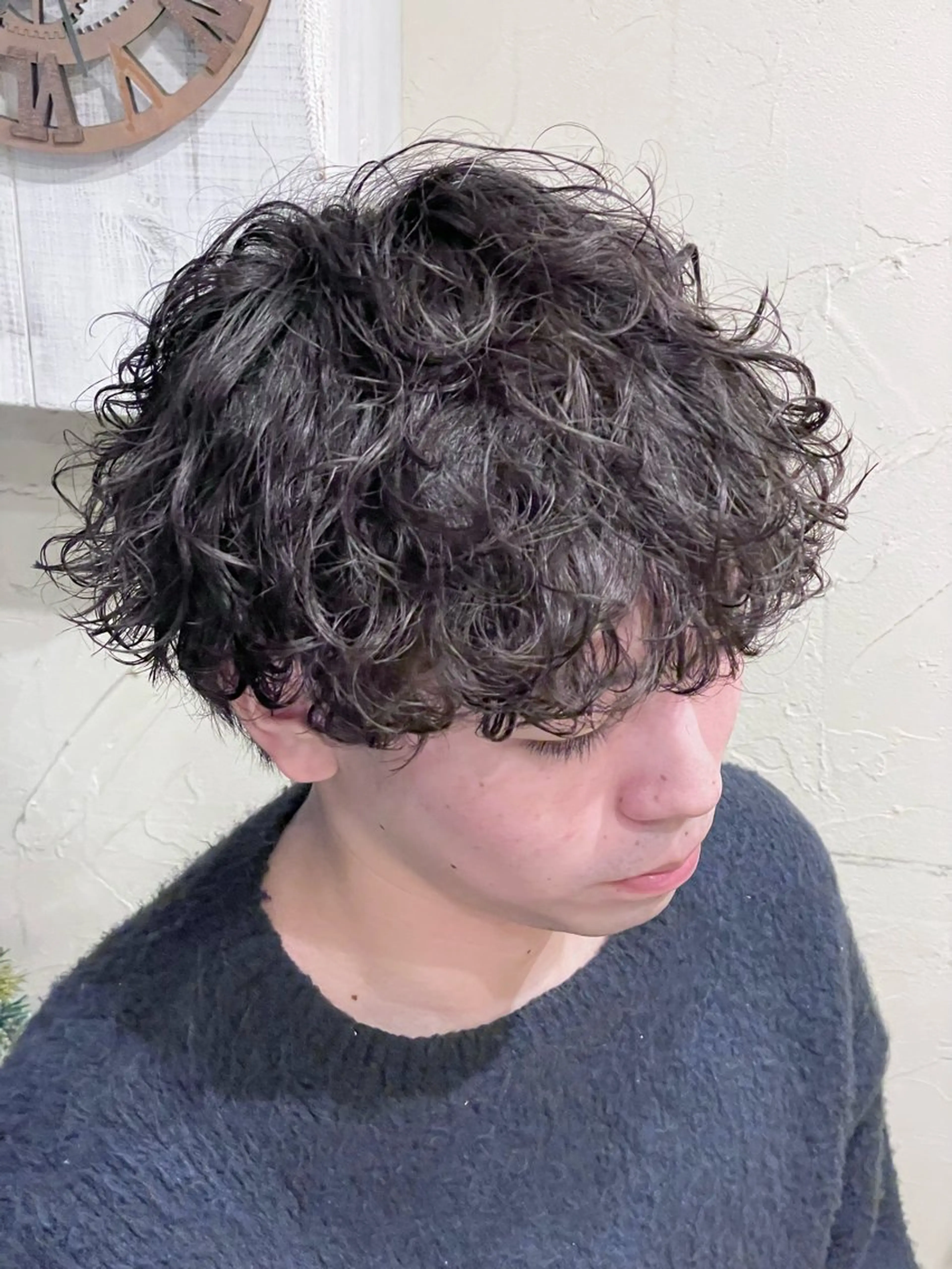 ショート パーマ メンズ メンズパーマ 波巻きパーマ スパイラルパーマ カット パーマ メンズ特化/パーマ指 名No.1/百瀬太郎のヘアスタイル