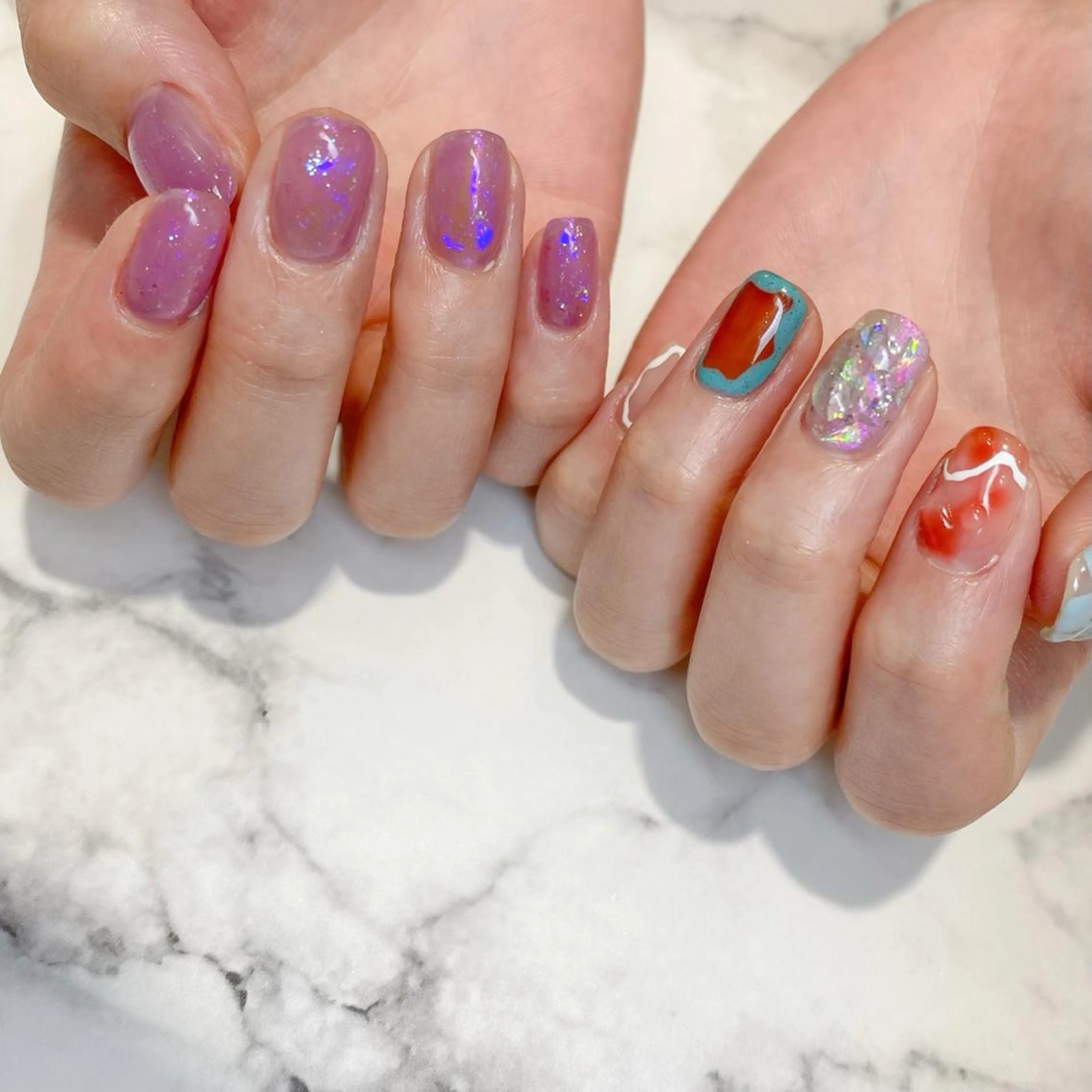 ネイル 氷ネイル・うるうるネイル ハンドネイル タカハシ ☆パラジェルのネイルデザイン